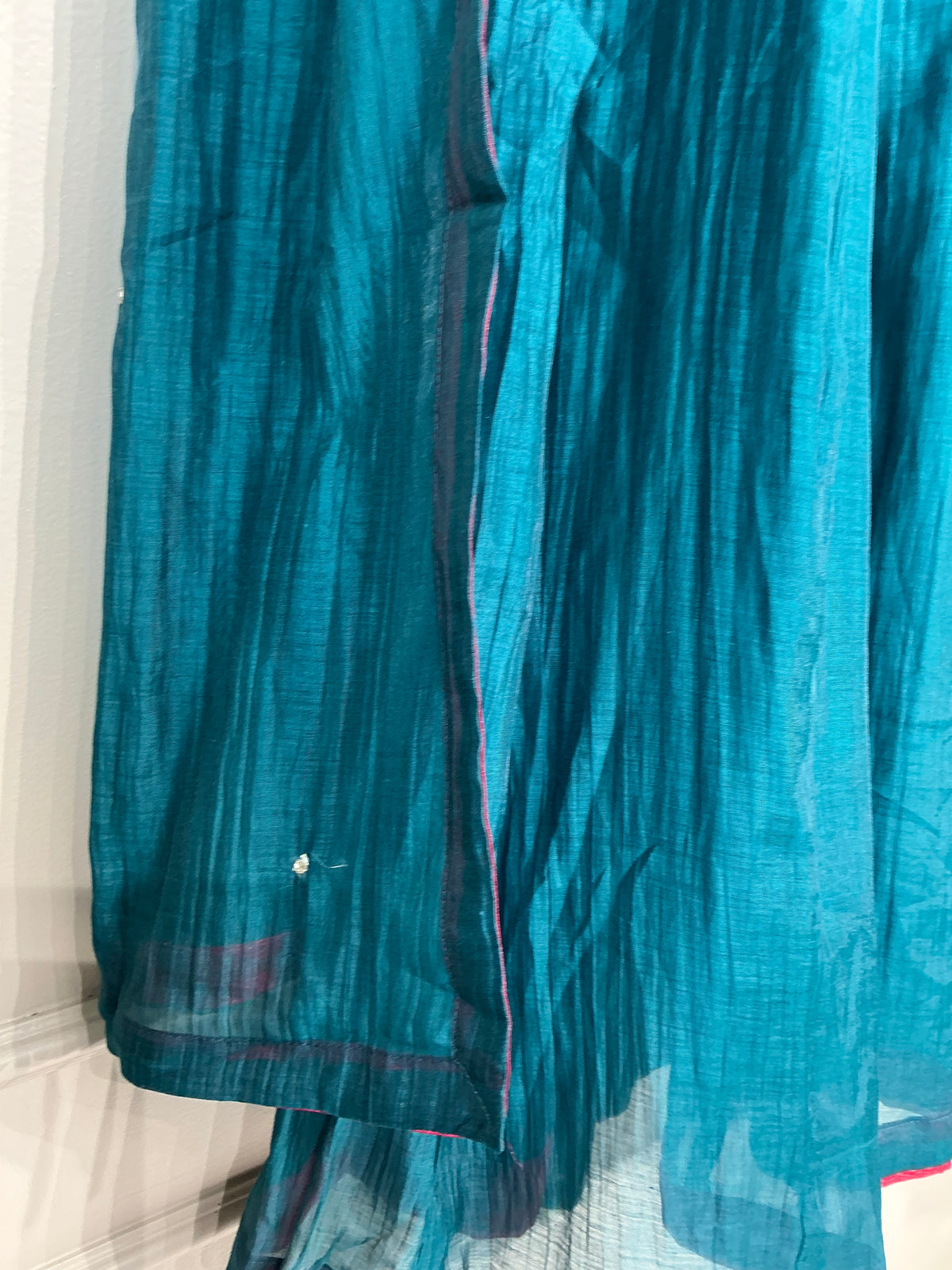 Bandhej Teal/ Amber Mul Chanderi Suit