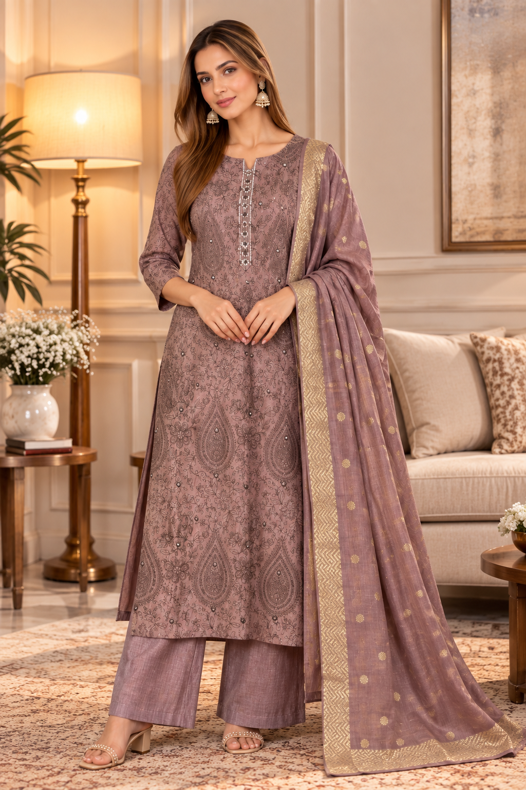 Mehr Embroidered Suit