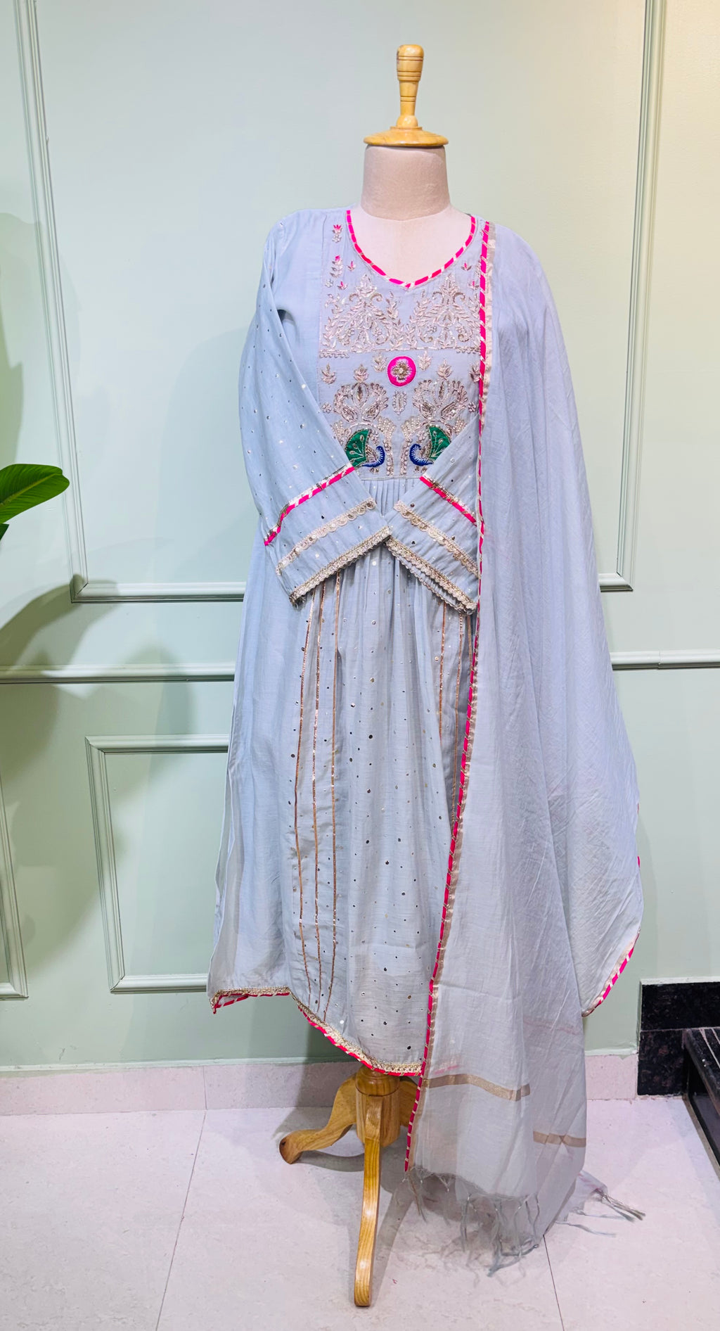 Pearl Grace Mul Chanderi Suit Set