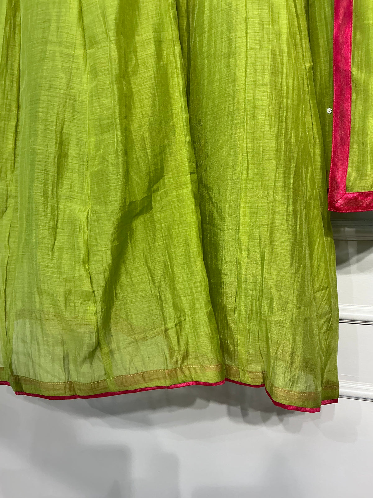 Bandhej Amber & Green Mul Chanderi Suit