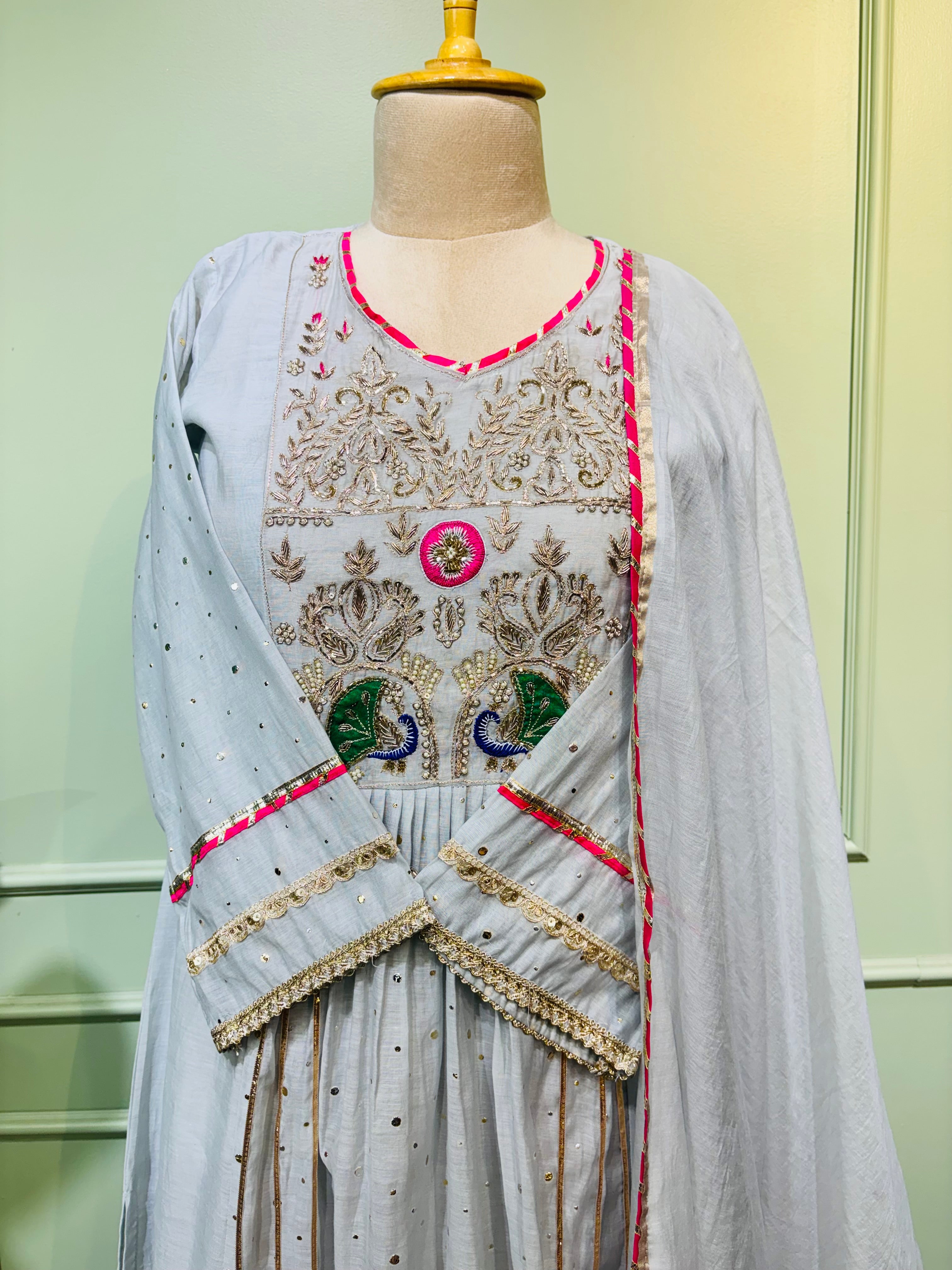 Pearl Grace Mul Chanderi Suit Set