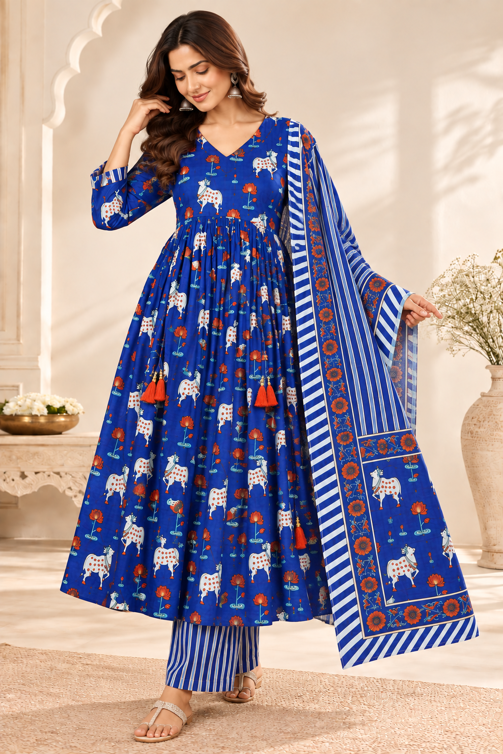 Pichwai Cotton Suit