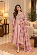 Rose Tissue Shimmer Anarkali Suit