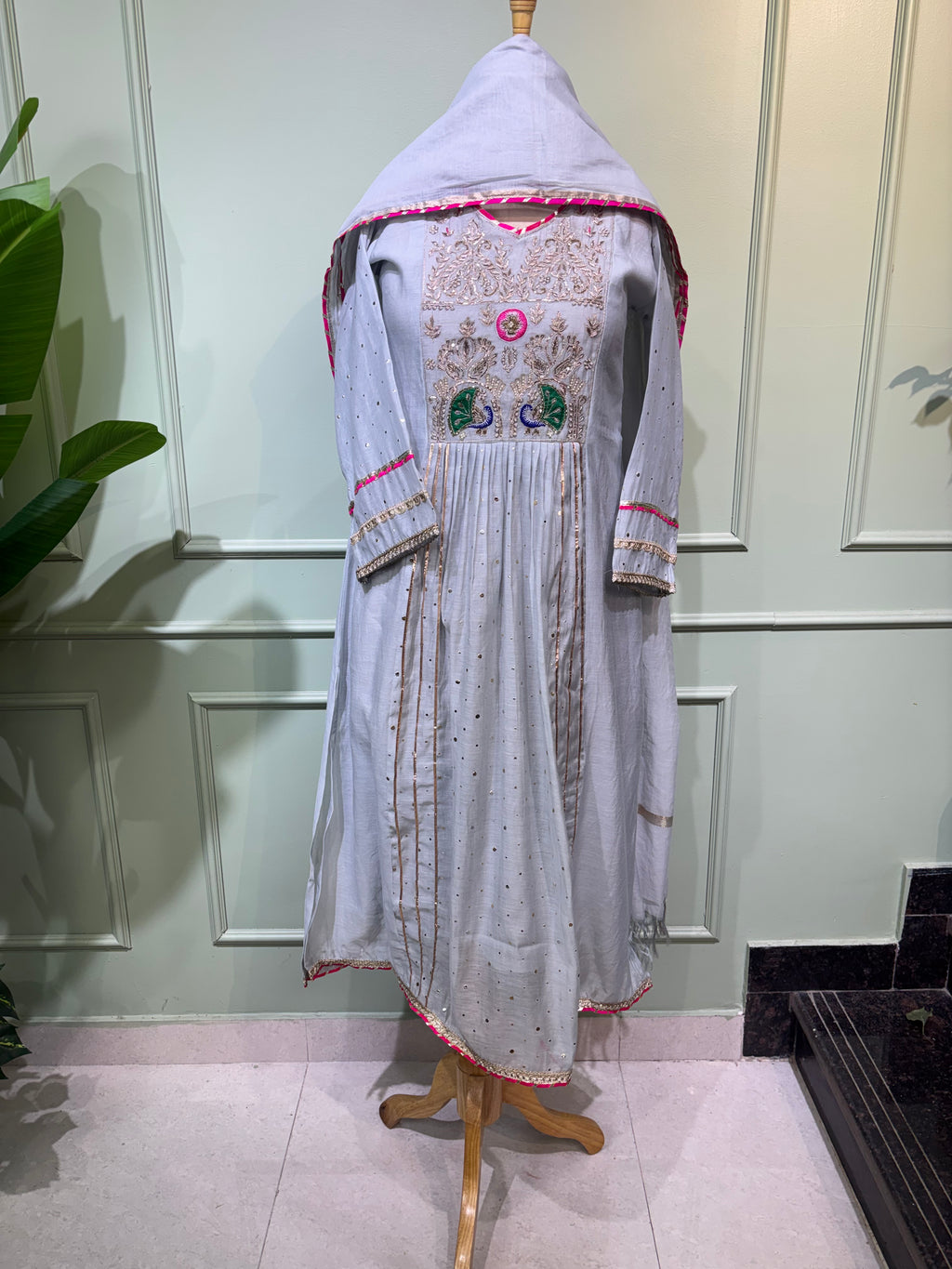 Pearl Grace Mul Chanderi Suit Set