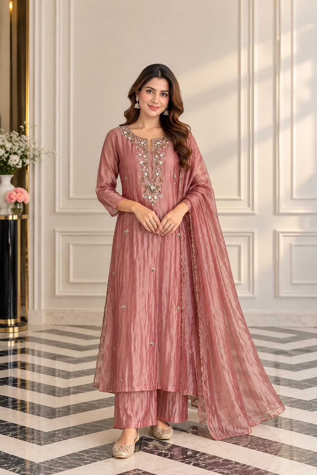 Pink Crush Tissue Shimmer Suit