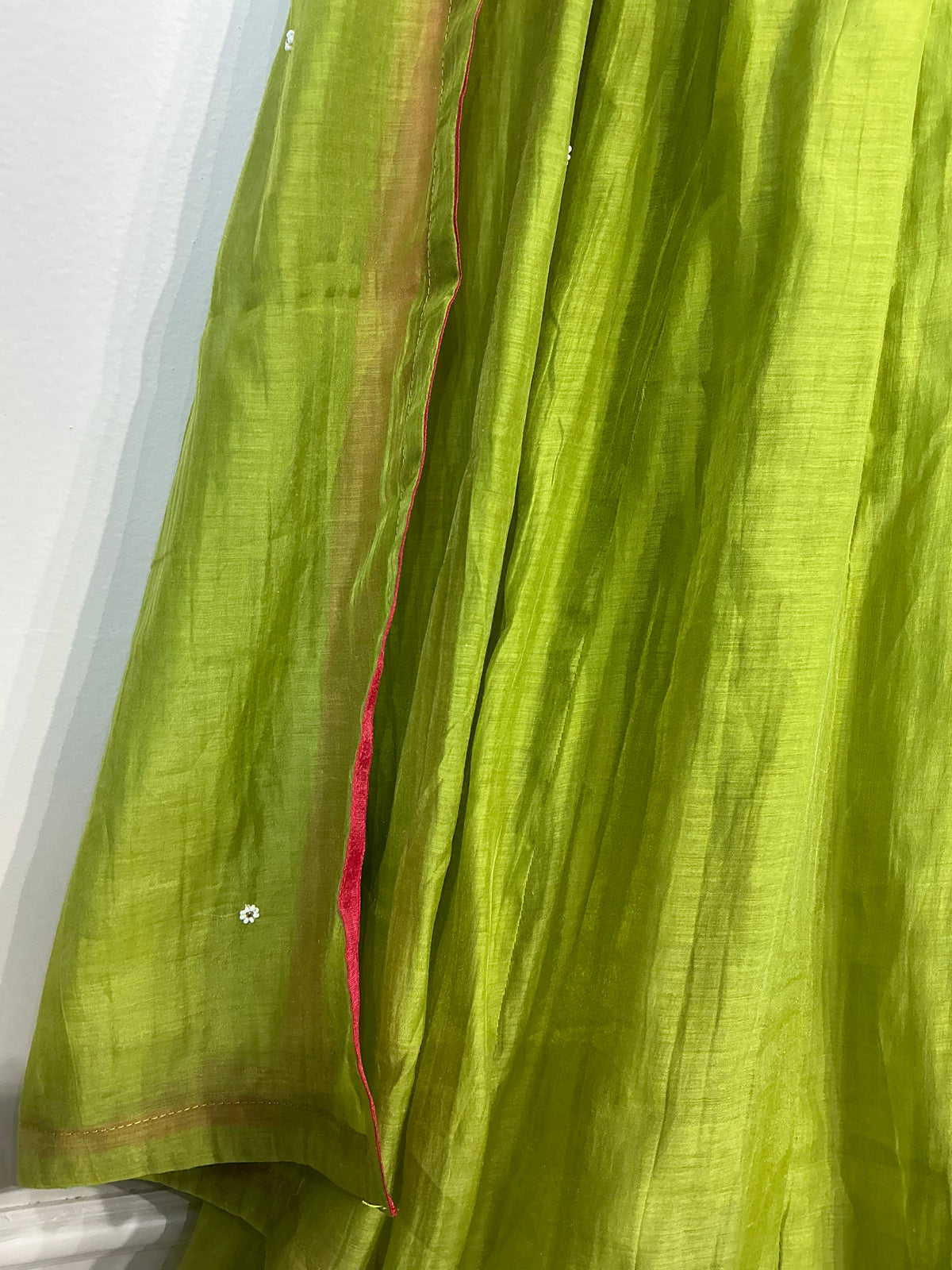 Bandhej Amber & Green Mul Chanderi Suit
