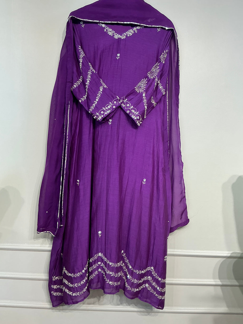 Purple Haze Silver Work Mul Chanderi Suit