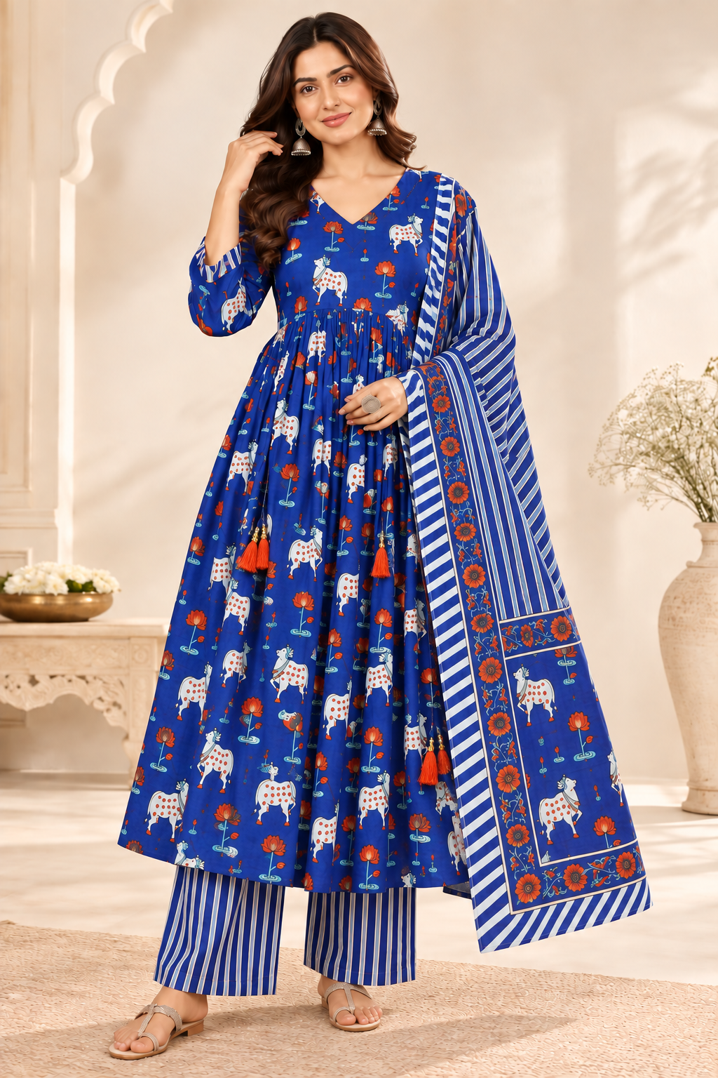 Pichwai Cotton Suit