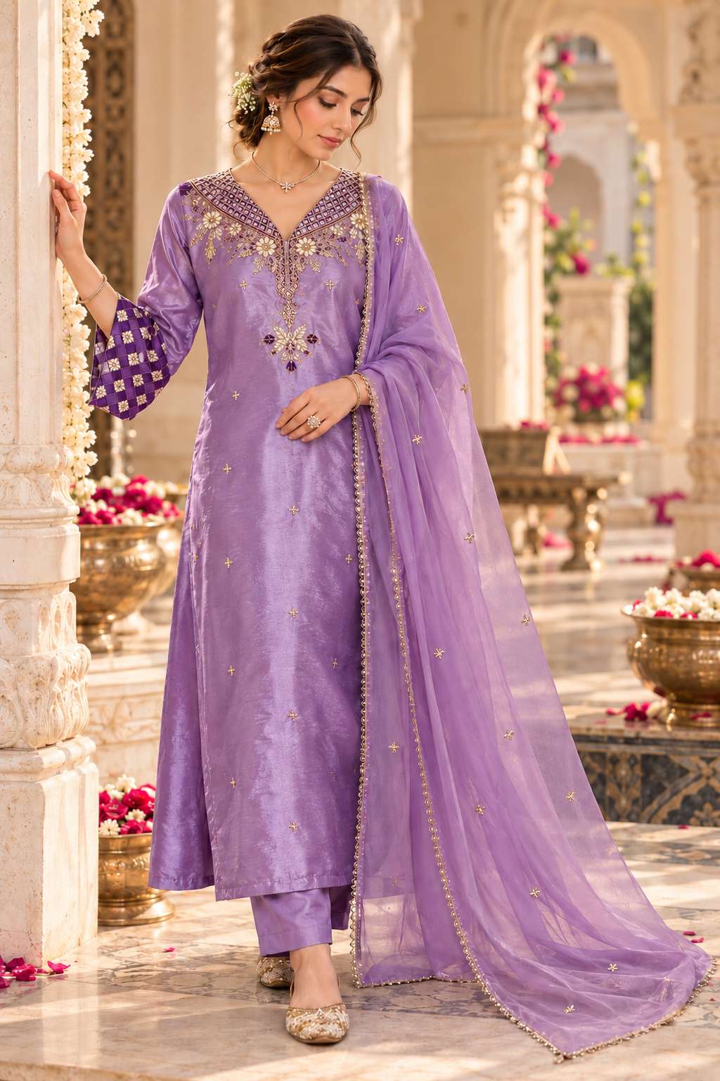 Lilac & Zari Shimmer Suit