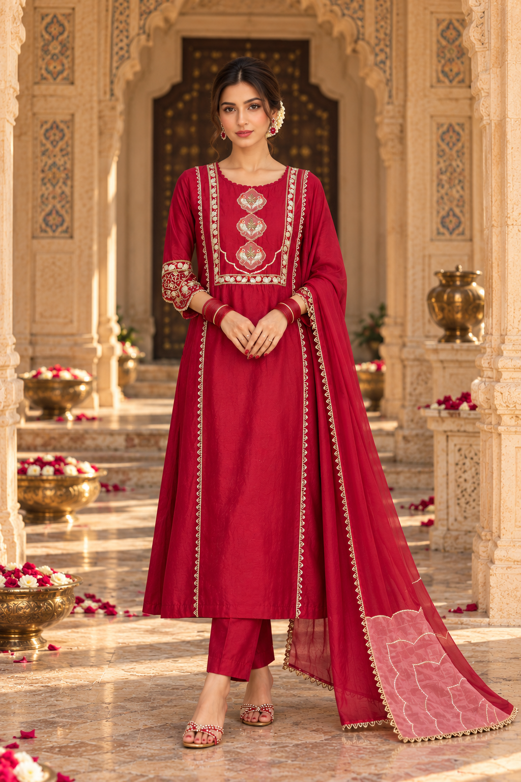 Gulnaar Chanderi Silk Suit