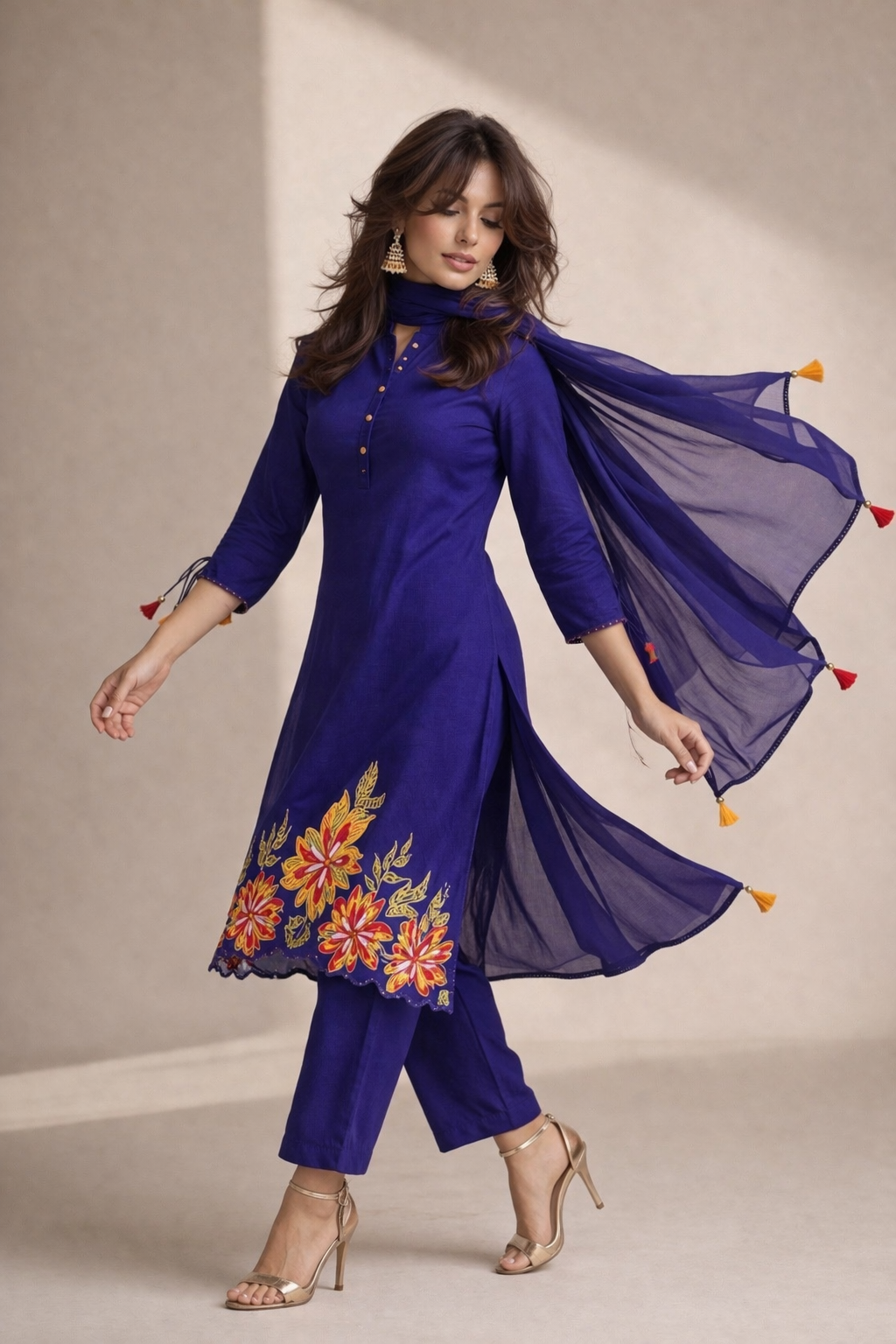 Sapphire Floral Suit Set