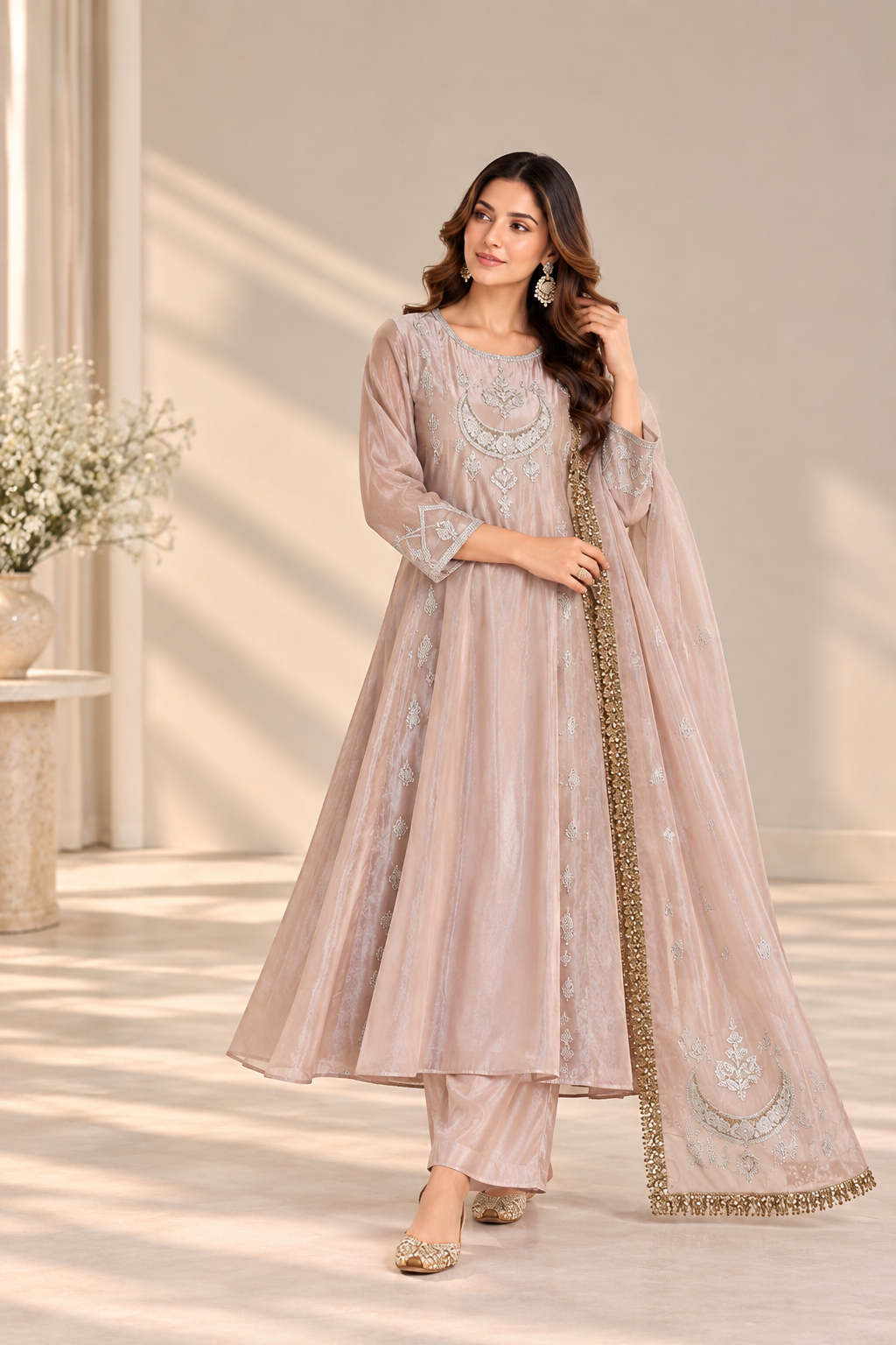 Rose Gold Tissue Shimmer Suit