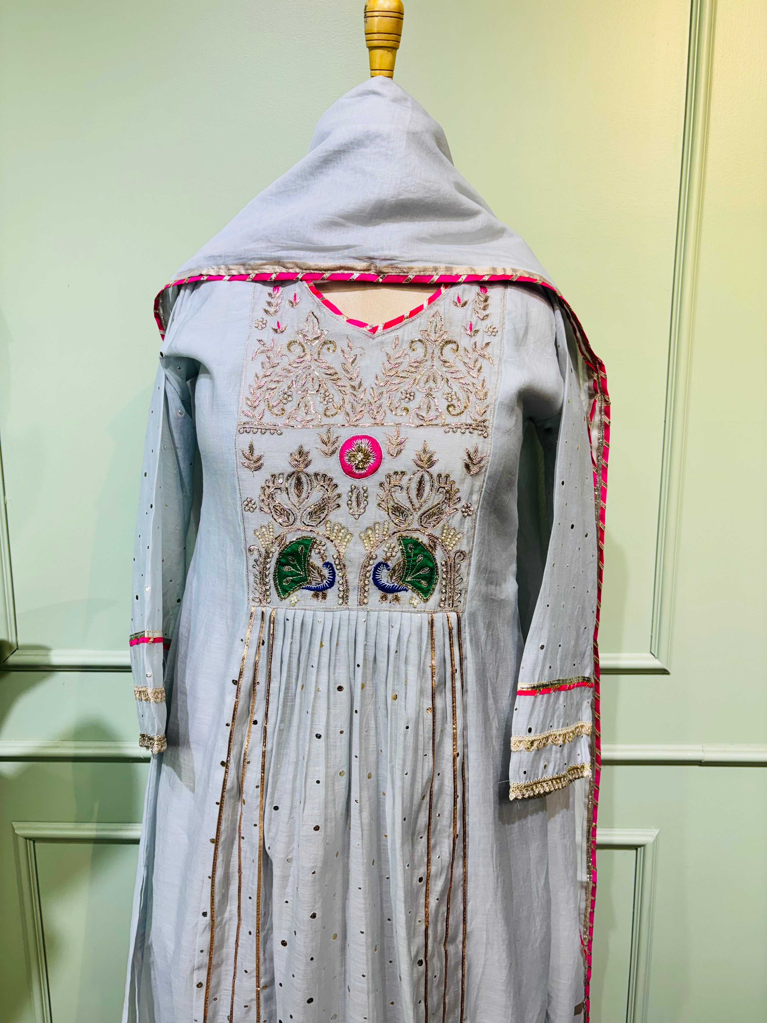 Pearl Grace Mul Chanderi Suit Set