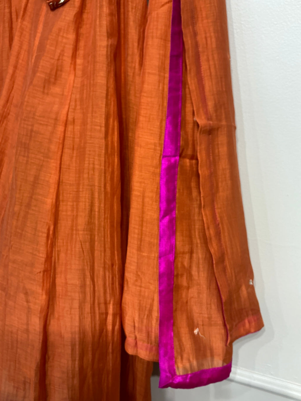 Bandhej Teal/ Amber Mul Chanderi Suit