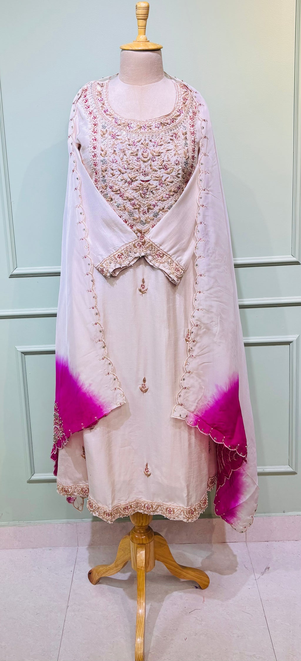 Ivory Gulnaar Embroidered Suit Set