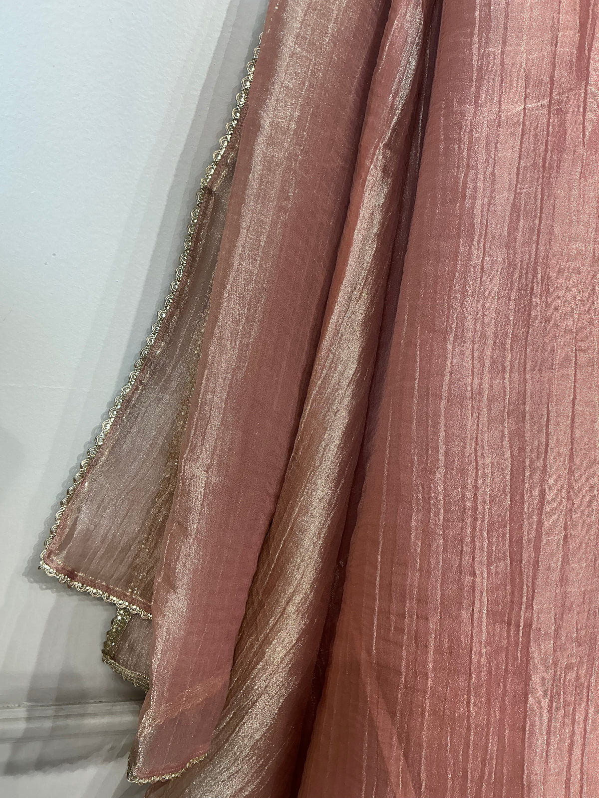 RAANI HAAR ROSE GOLD + SAGE GREEN CRUSH TISSUE SHIMMER SUIT
