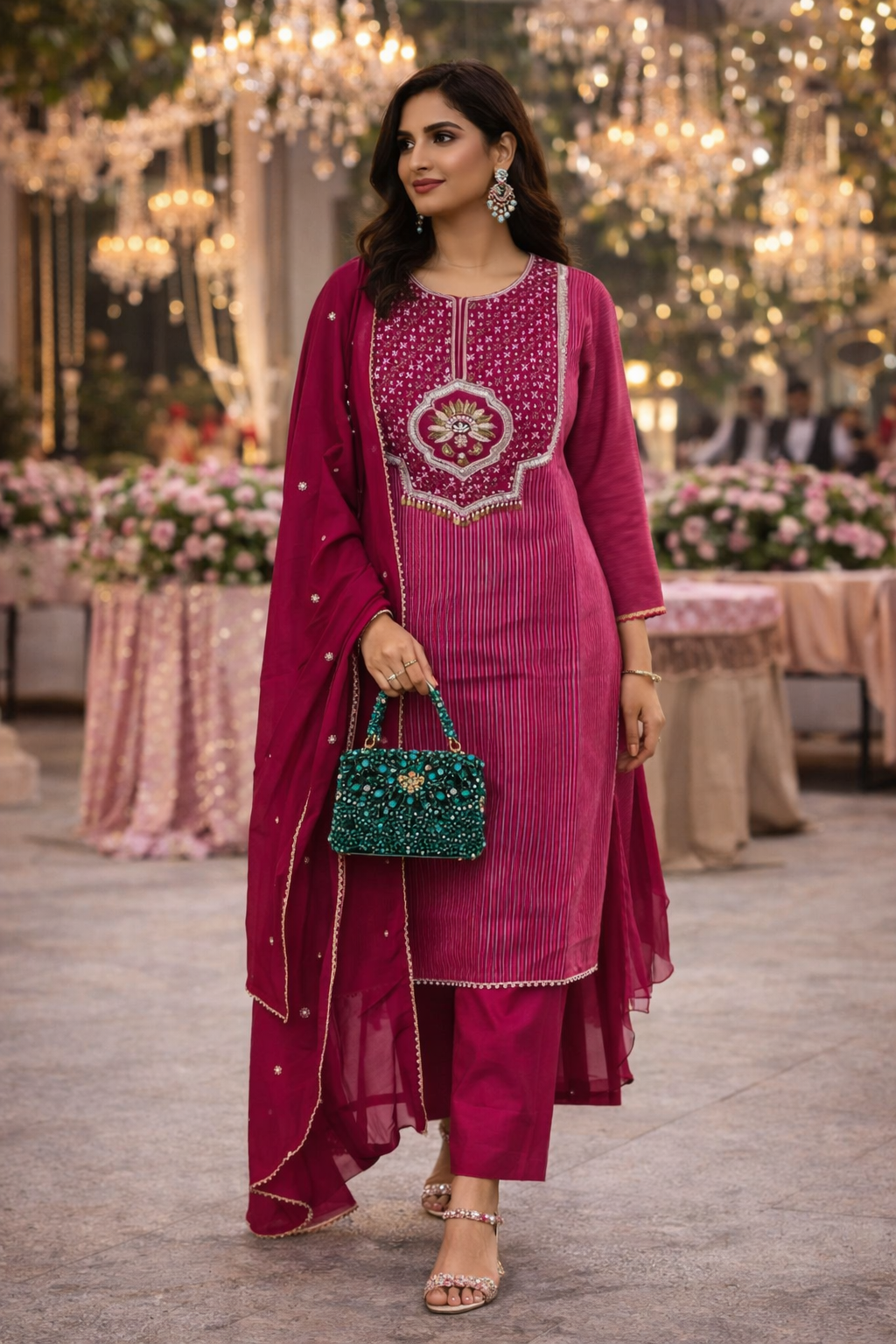 Mid night Shimmer Suit Set