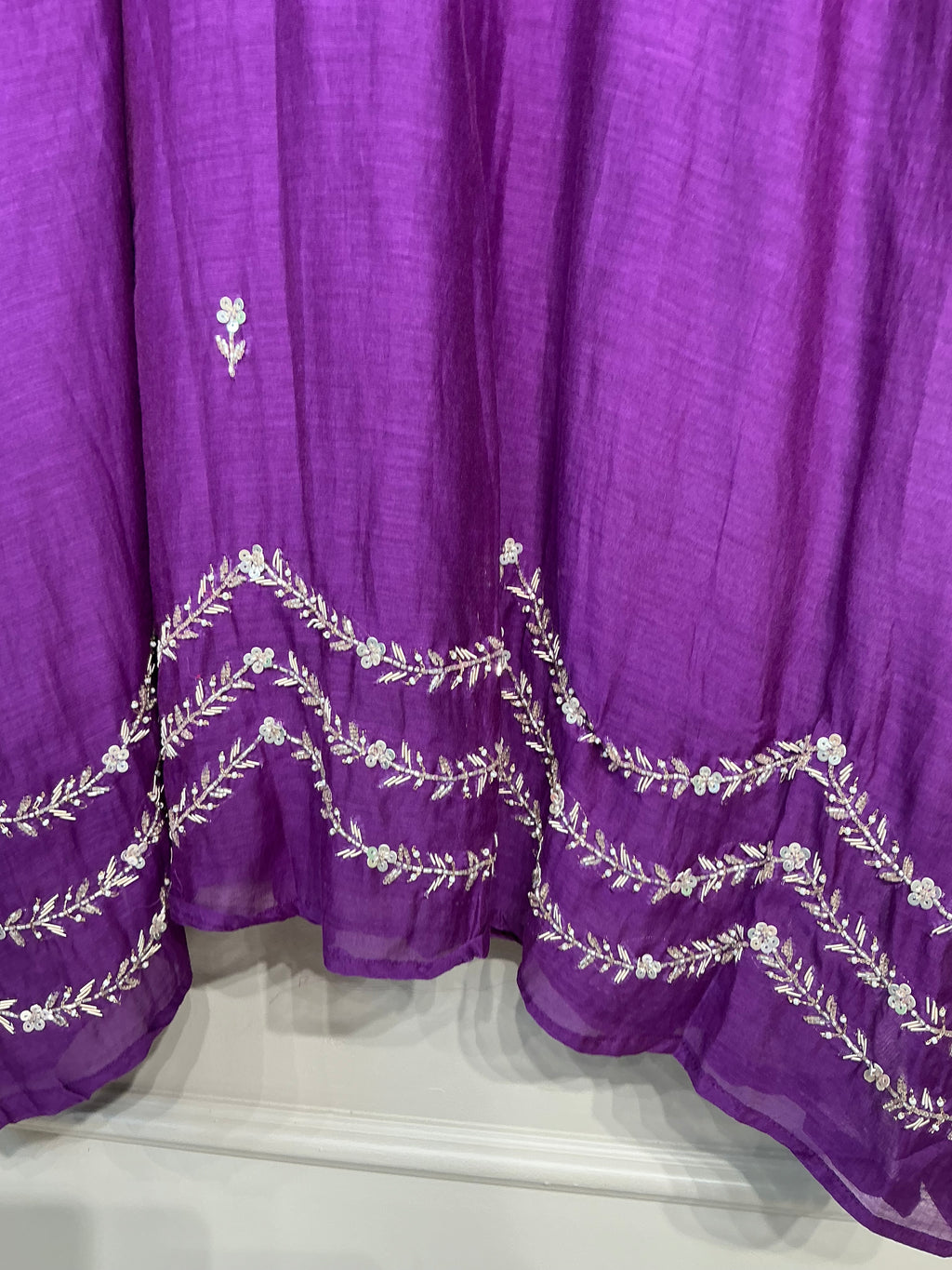 Purple Haze Silver Work Mul Chanderi Suit