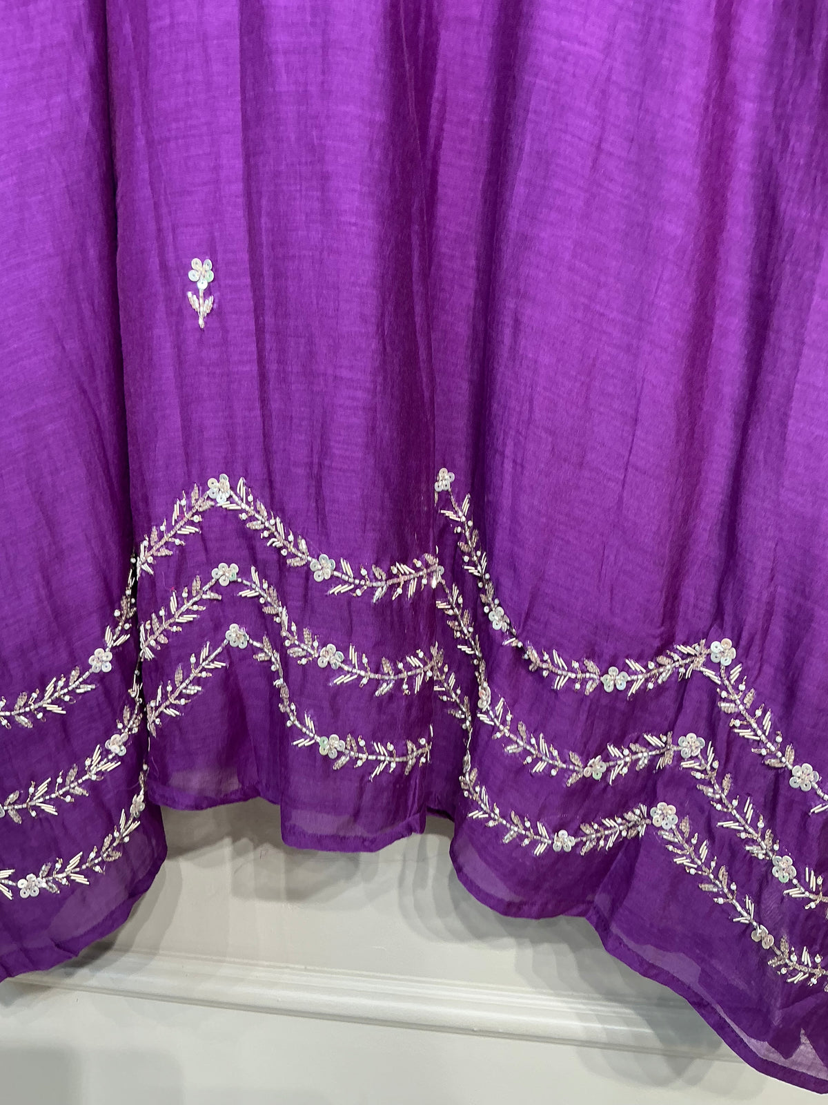 Purple Haze Silver Work Mul Chanderi Suit