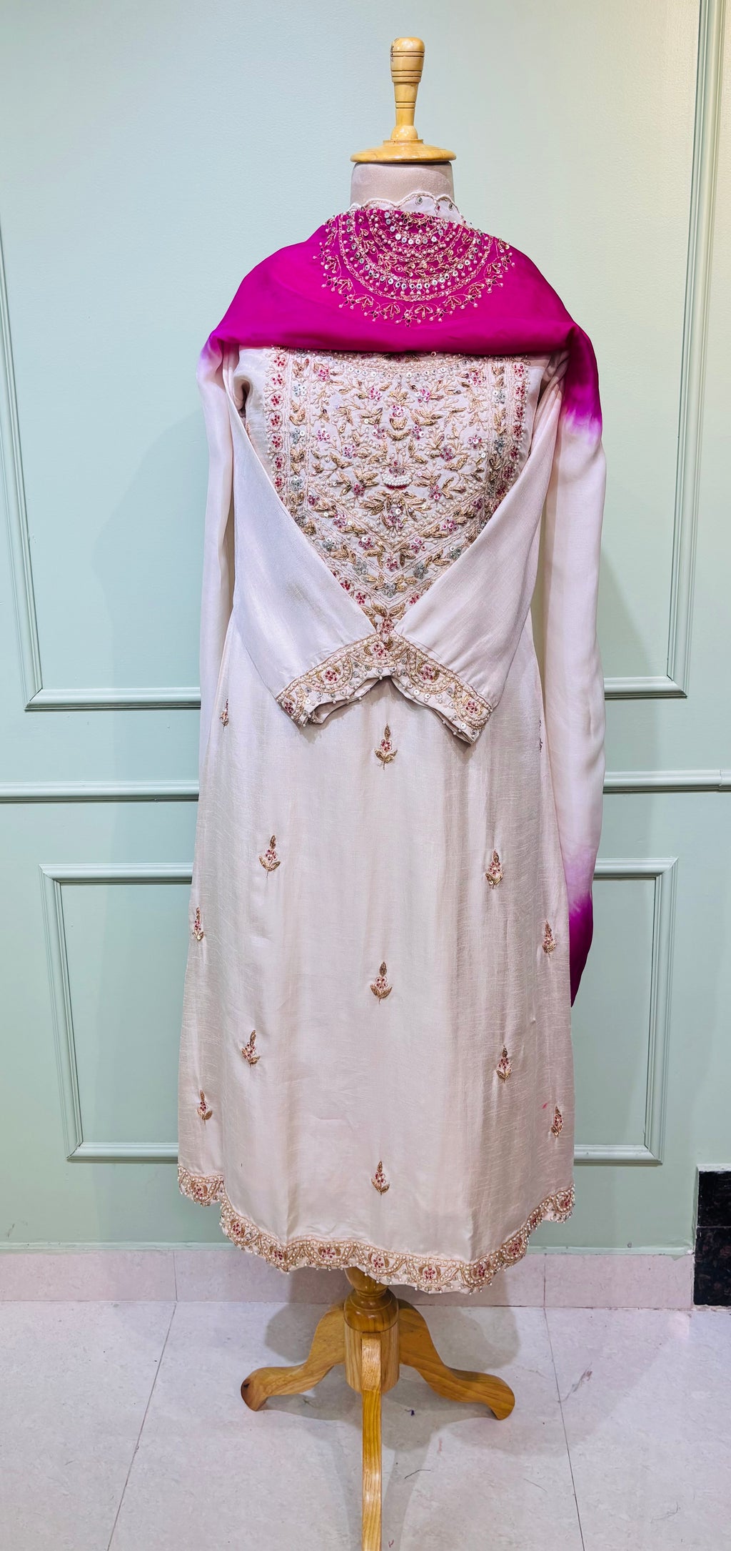 Ivory Gulnaar Embroidered Suit Set