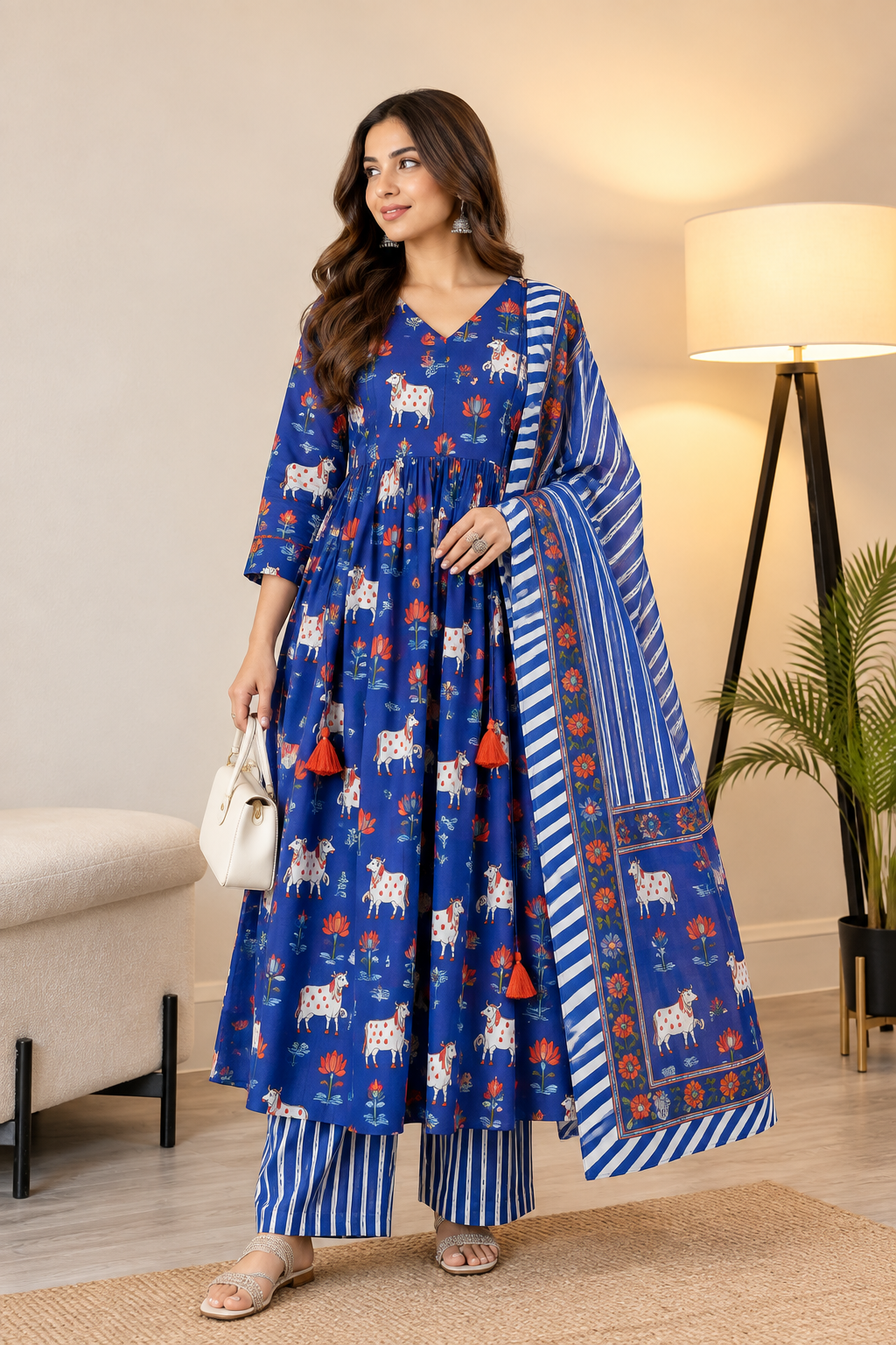 Pichwai Cotton Suit