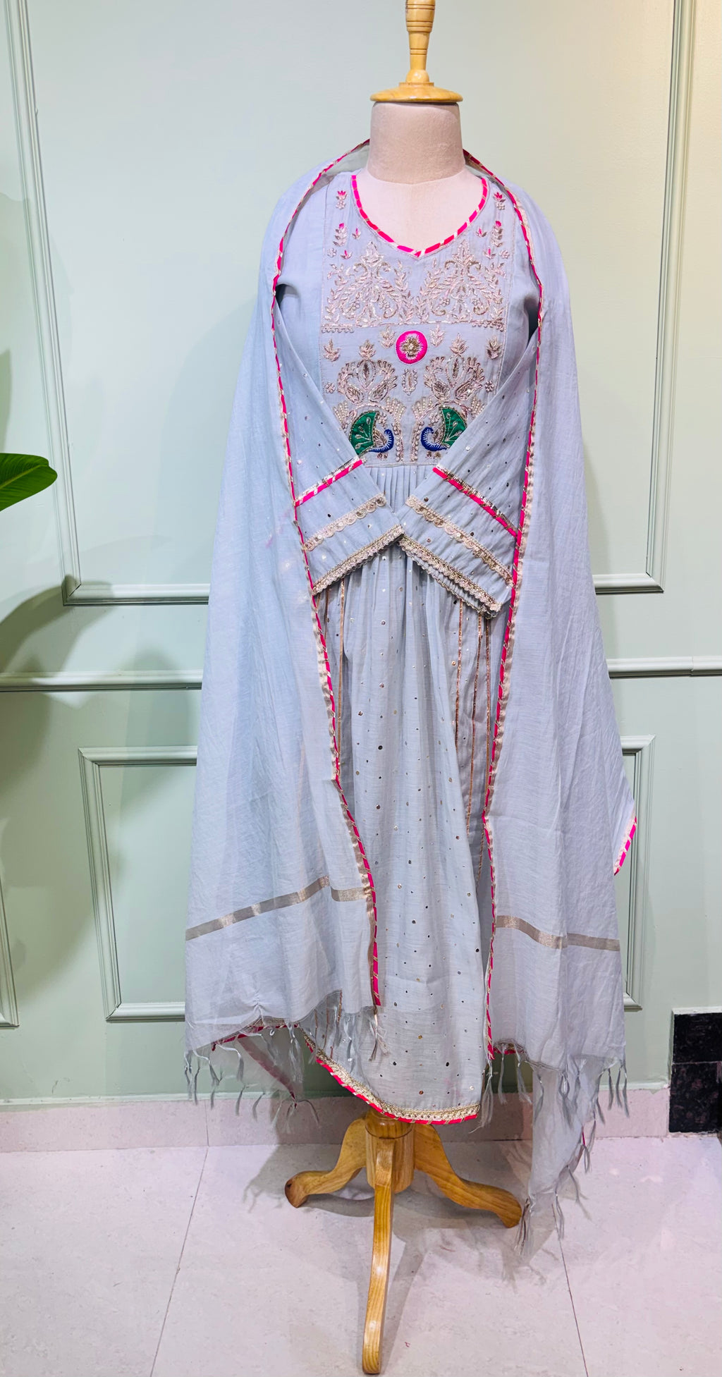 Pearl Grace Mul Chanderi Suit Set