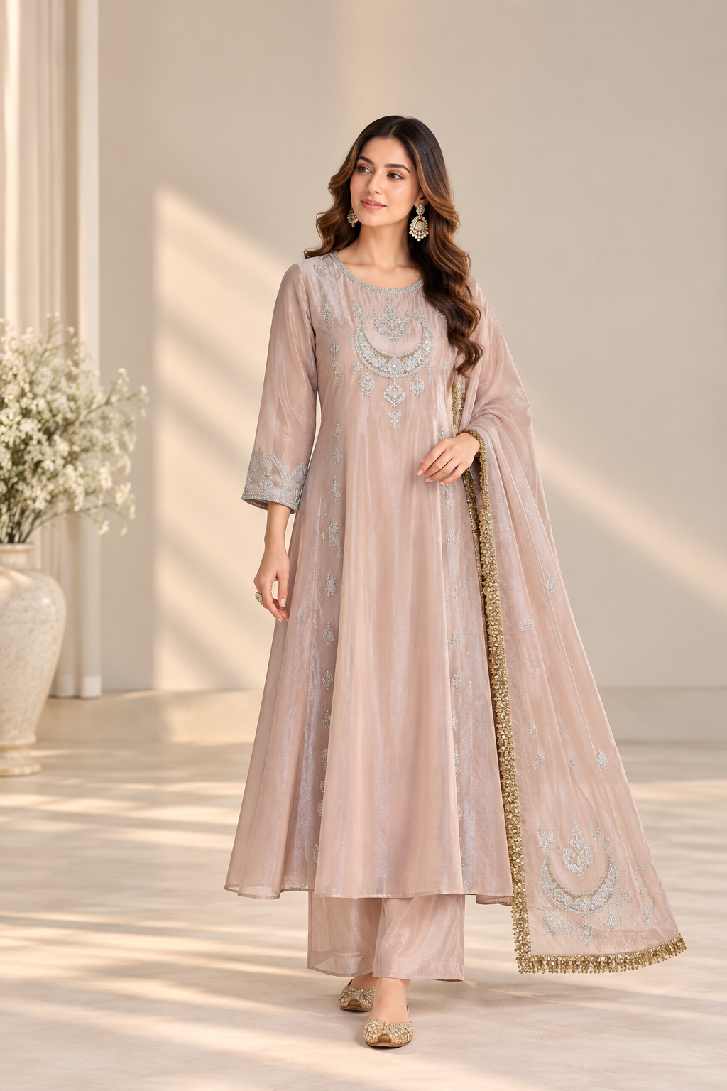 Rose Gold Tissue Shimmer Suit