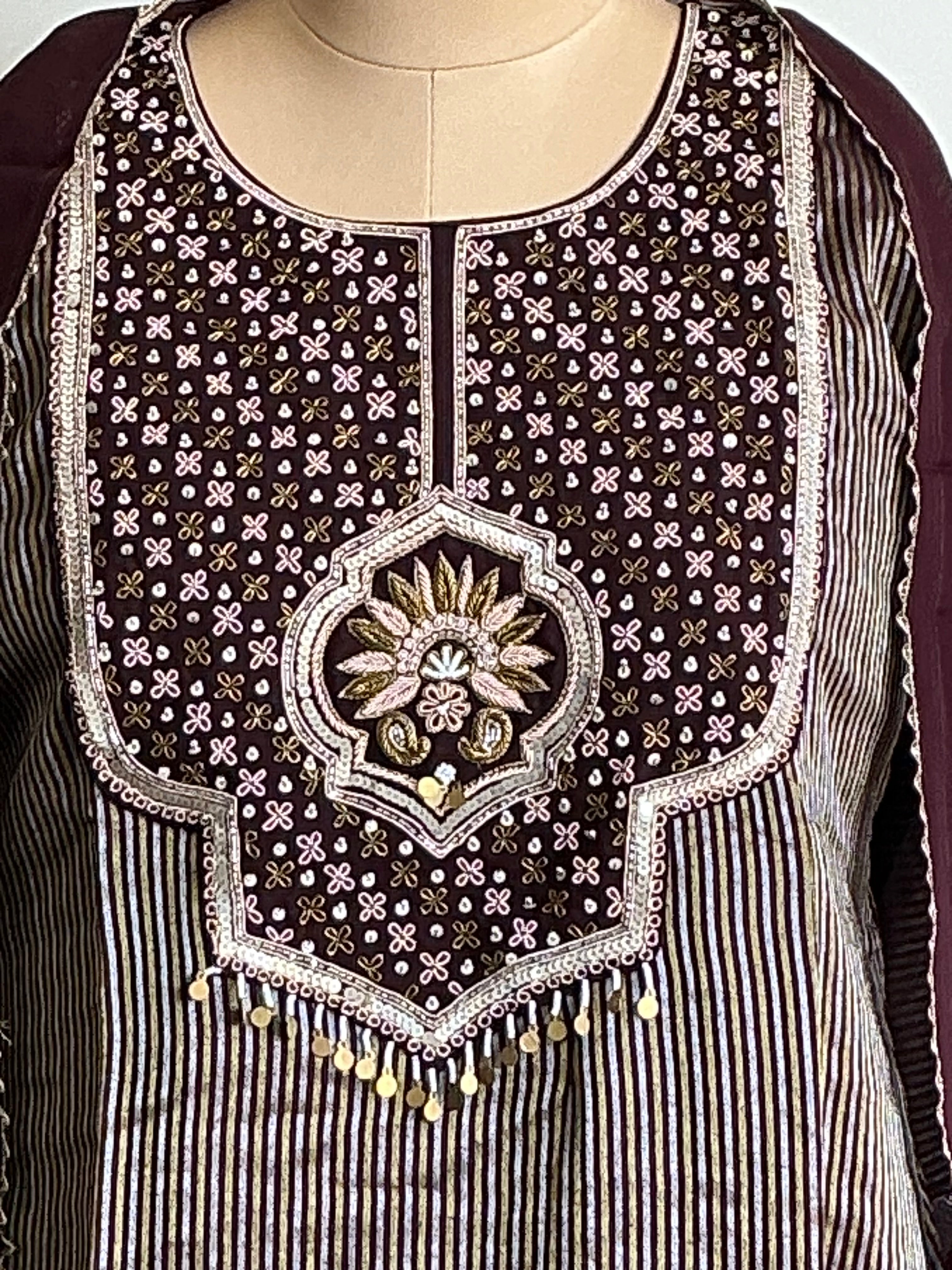 Mid night Shimmer Suit Set