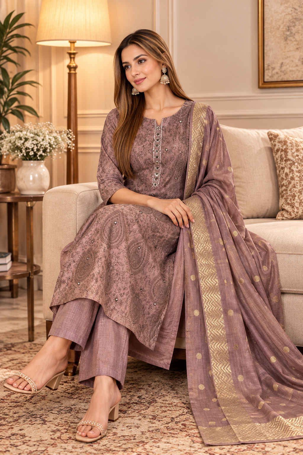 Mehr Embroidered Suit