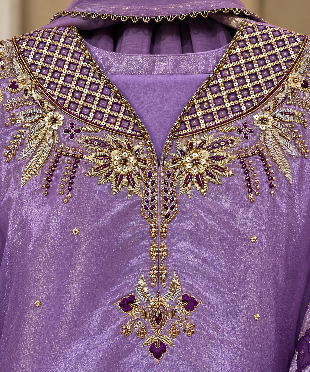 Lilac & Zari Shimmer Suit