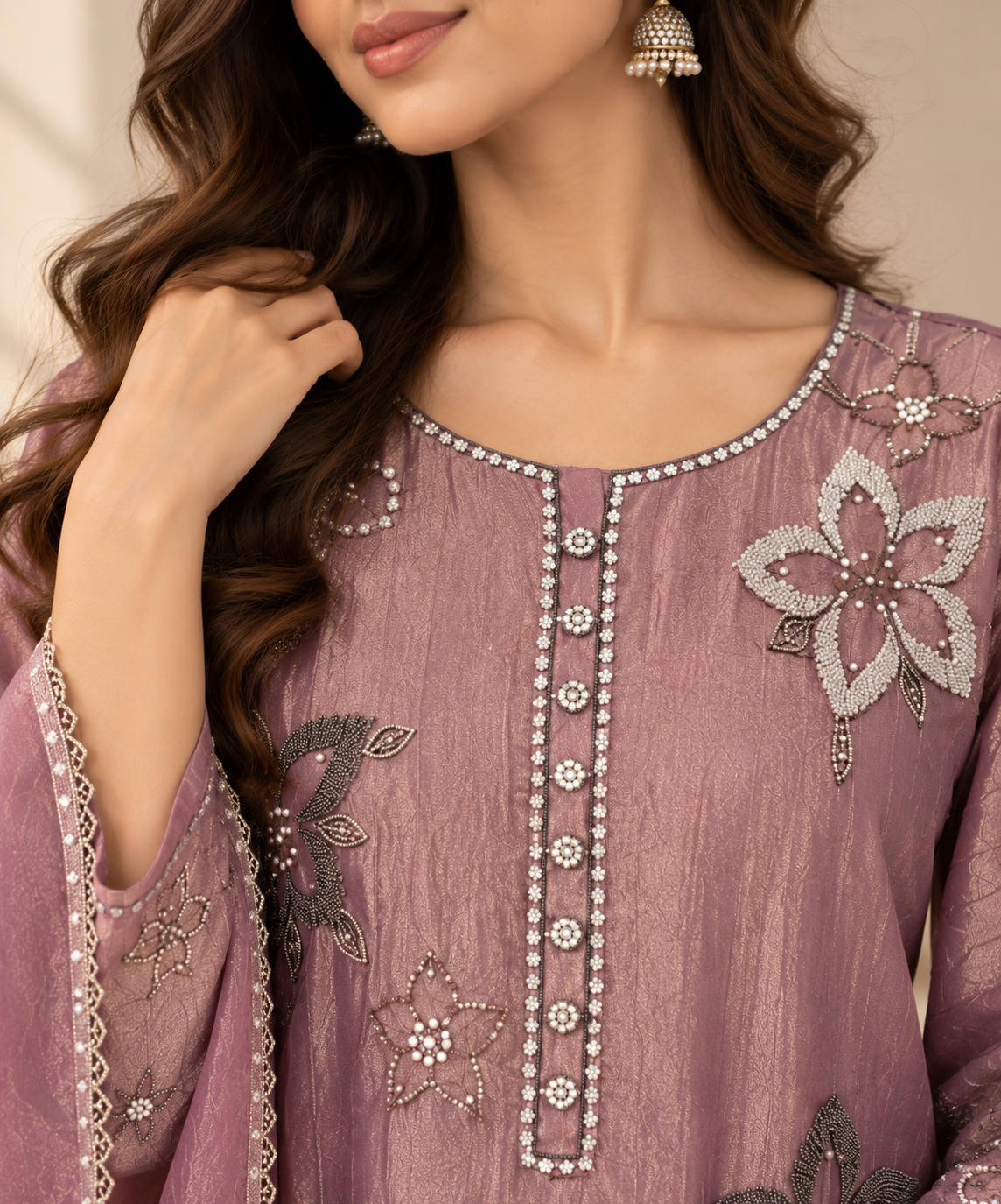 Lavender Beads & Pearl Bloom Set