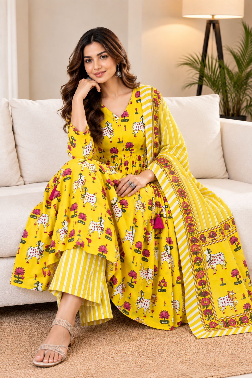 Pichwai Cotton Suit