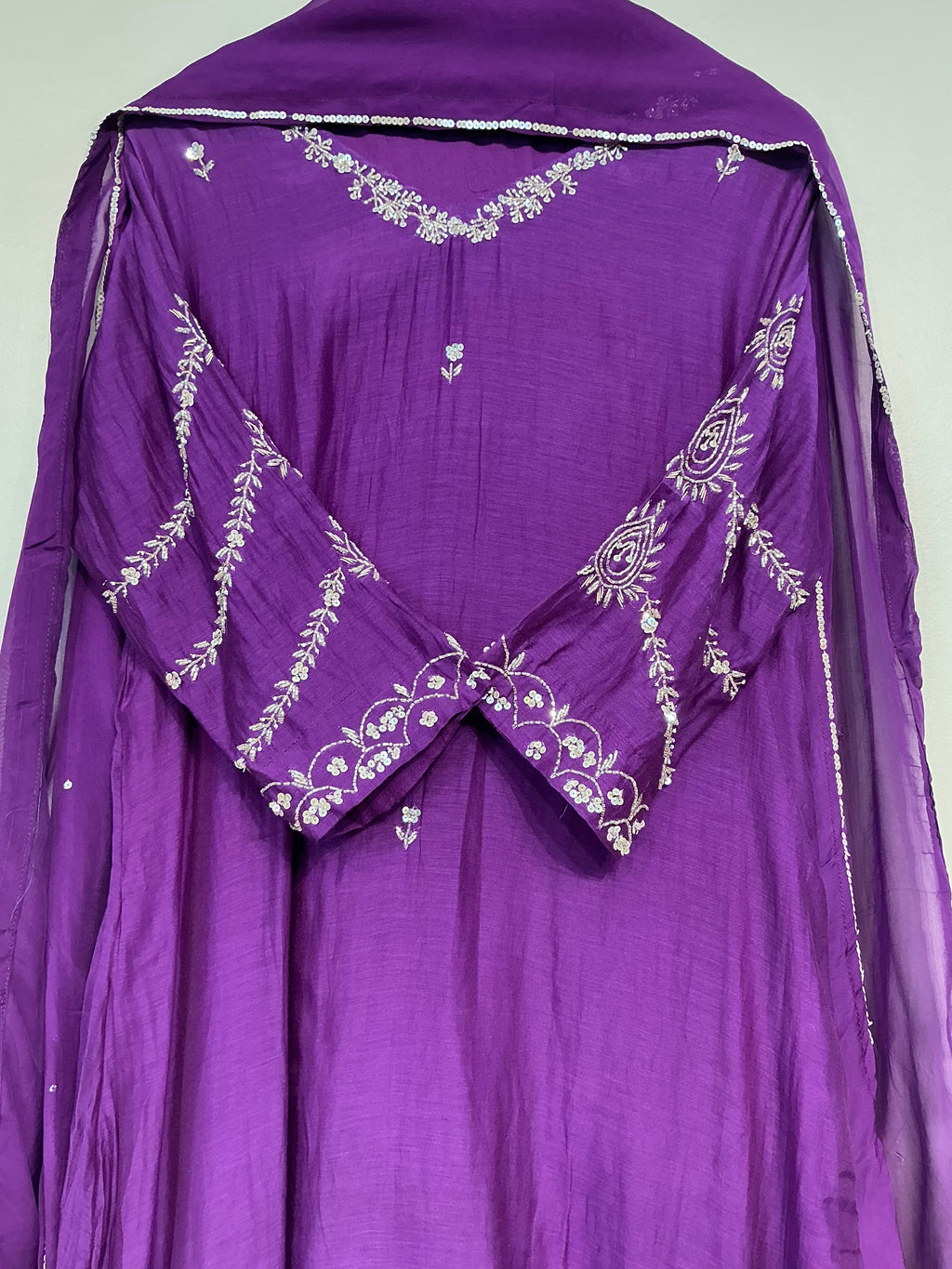 Purple Haze Silver Work Mul Chanderi Suit