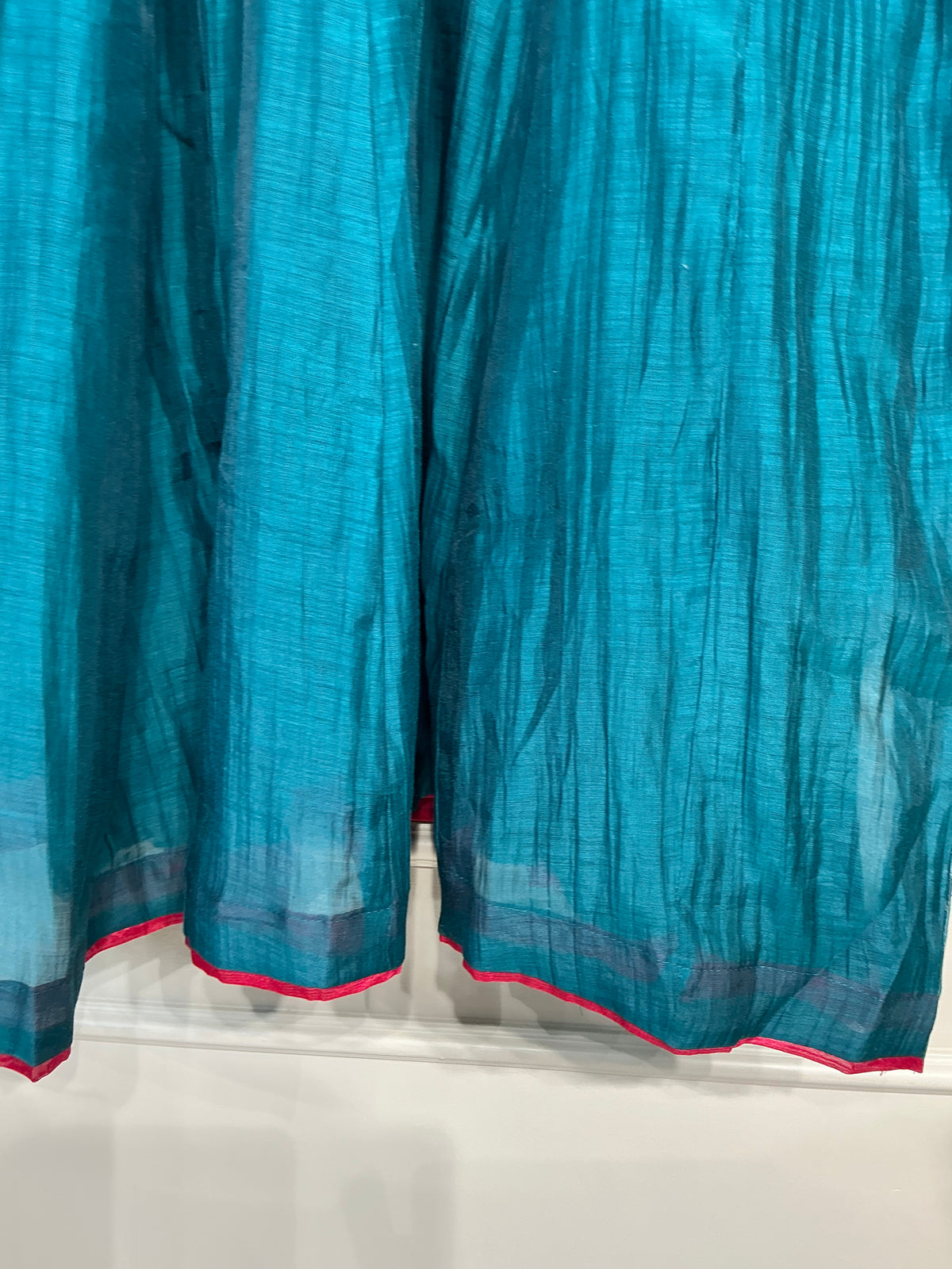 Bandhej Teal/ Amber Mul Chanderi Suit