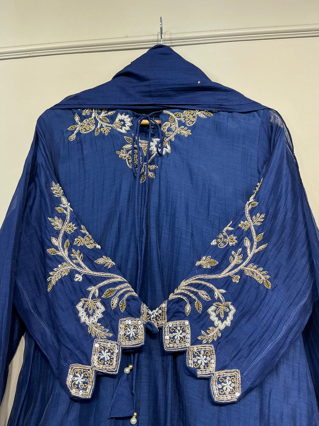 Royal Sapphire  Silverwork Mul Chanderi Suit