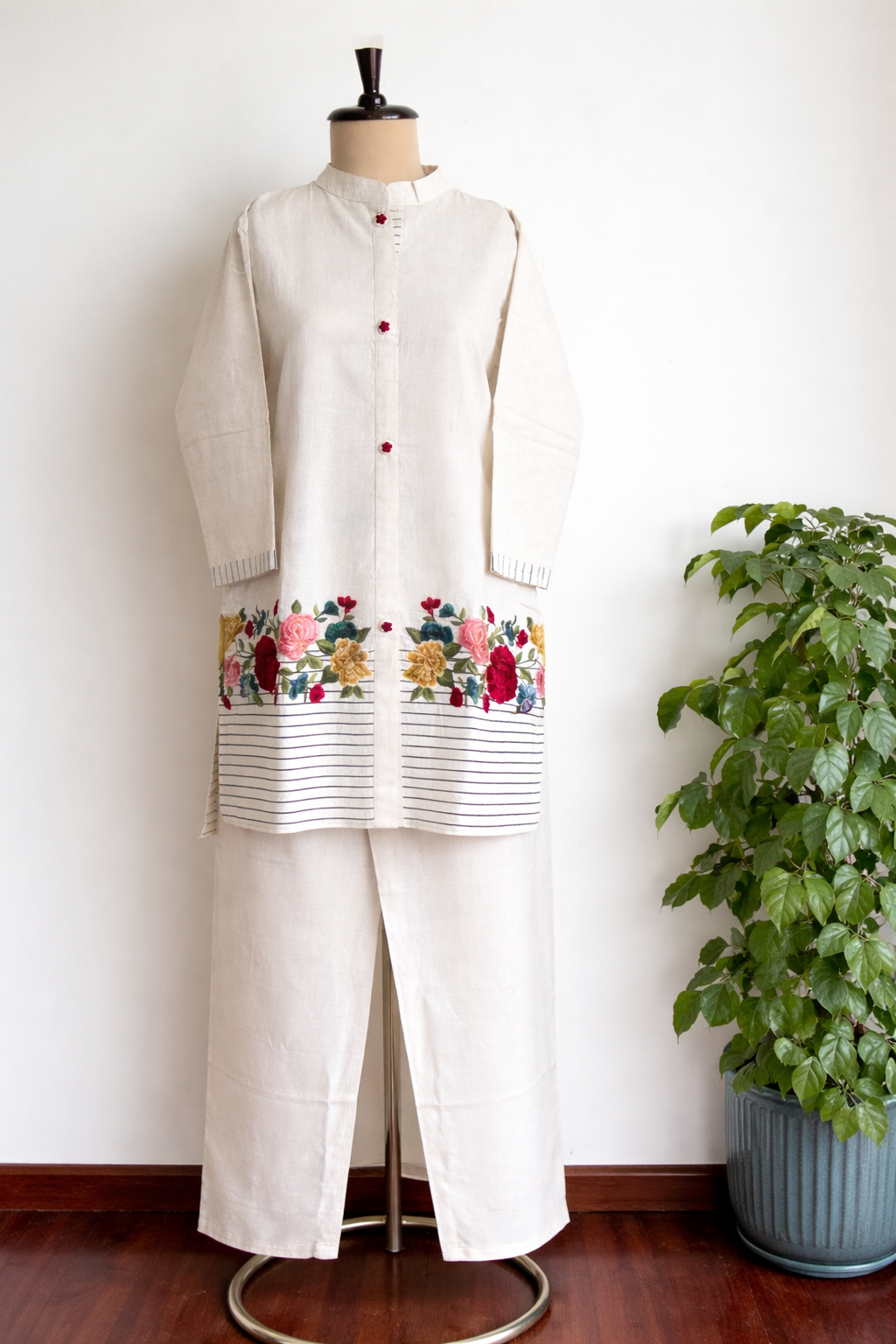 Ivory Bloom Embroidered Coordset