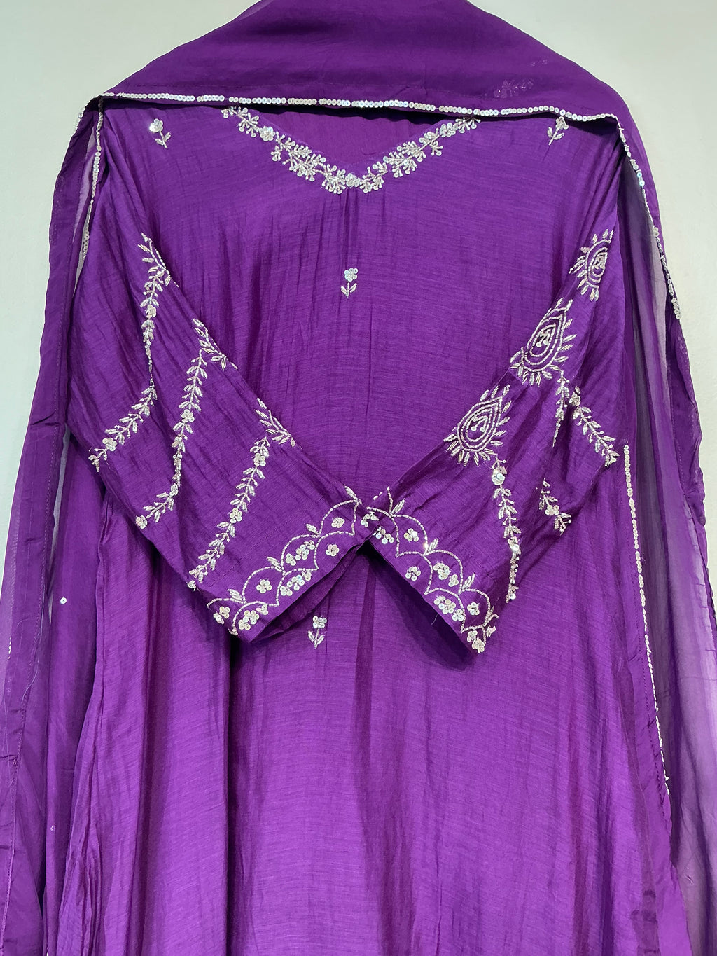 Purple Haze Silver Work Mul Chanderi Suit