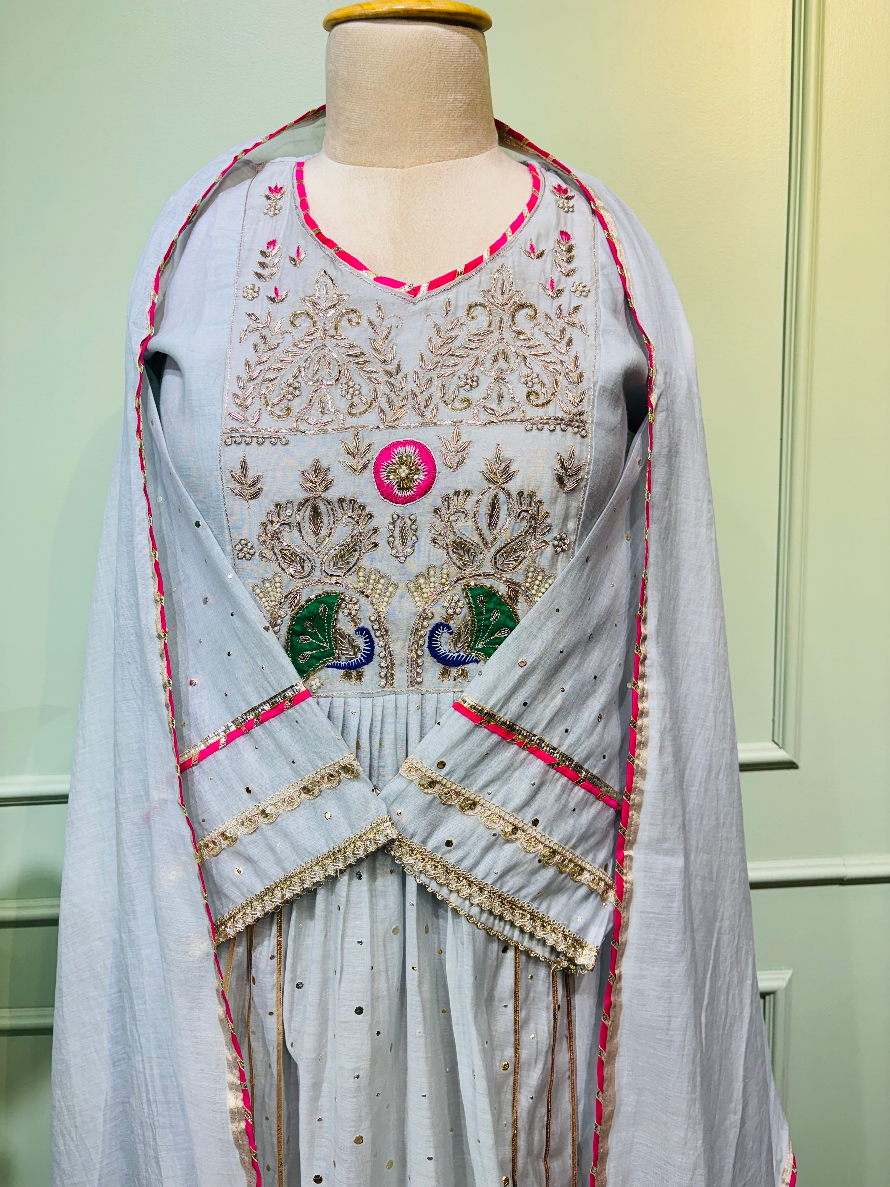 Pearl Grace Mul Chanderi Suit Set