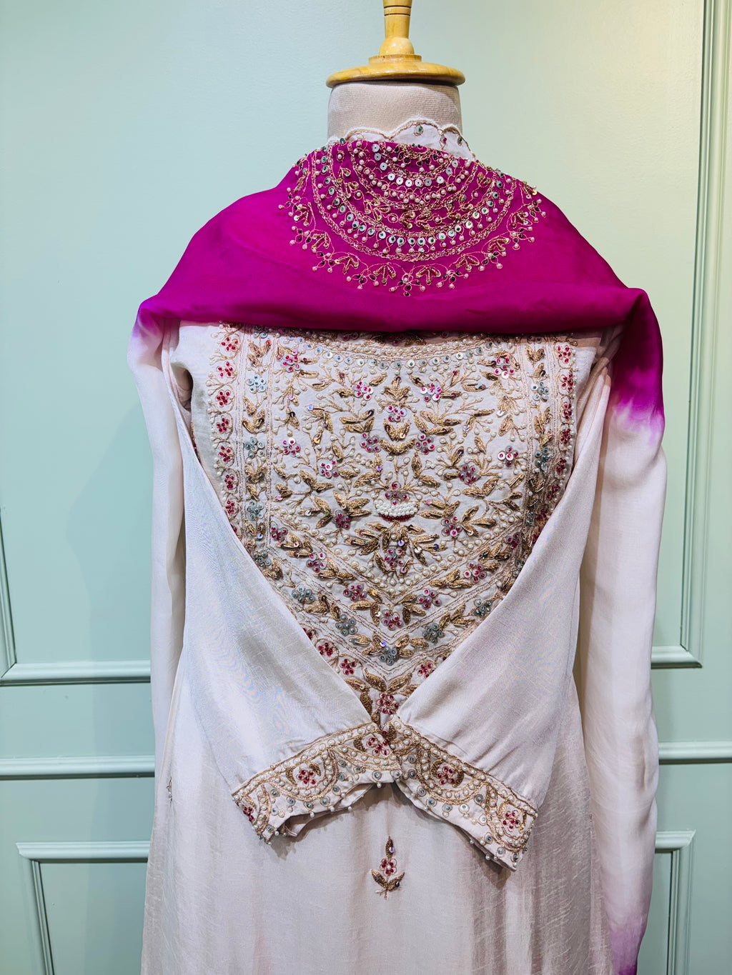 Ivory Gulnaar Embroidered Suit Set