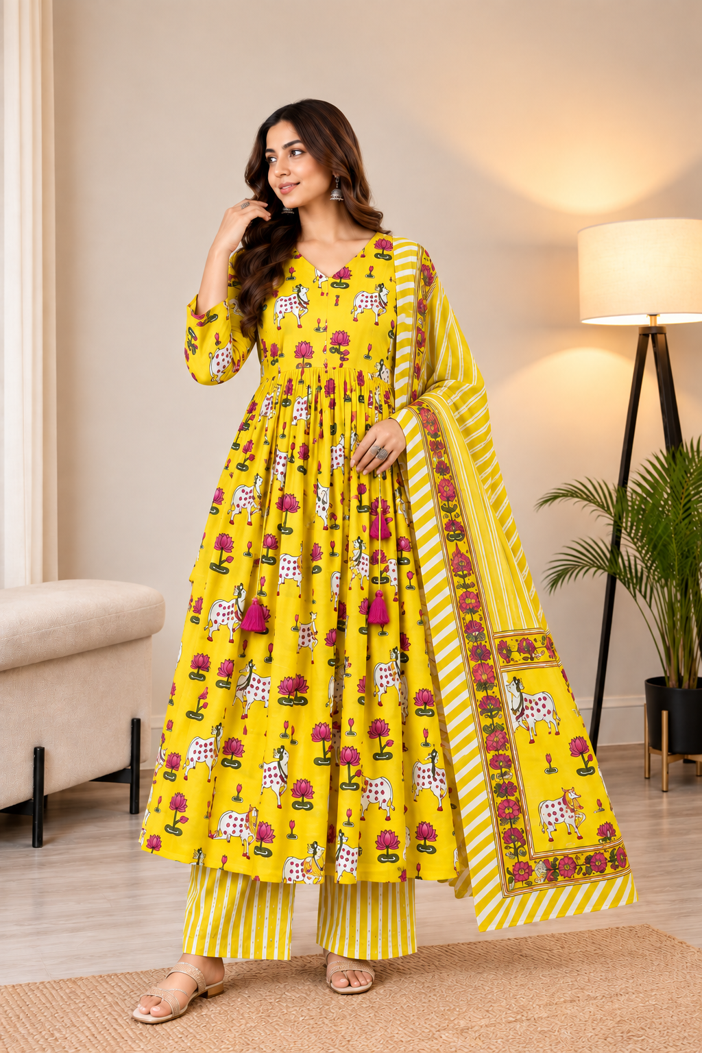 Pichwai Cotton Suit