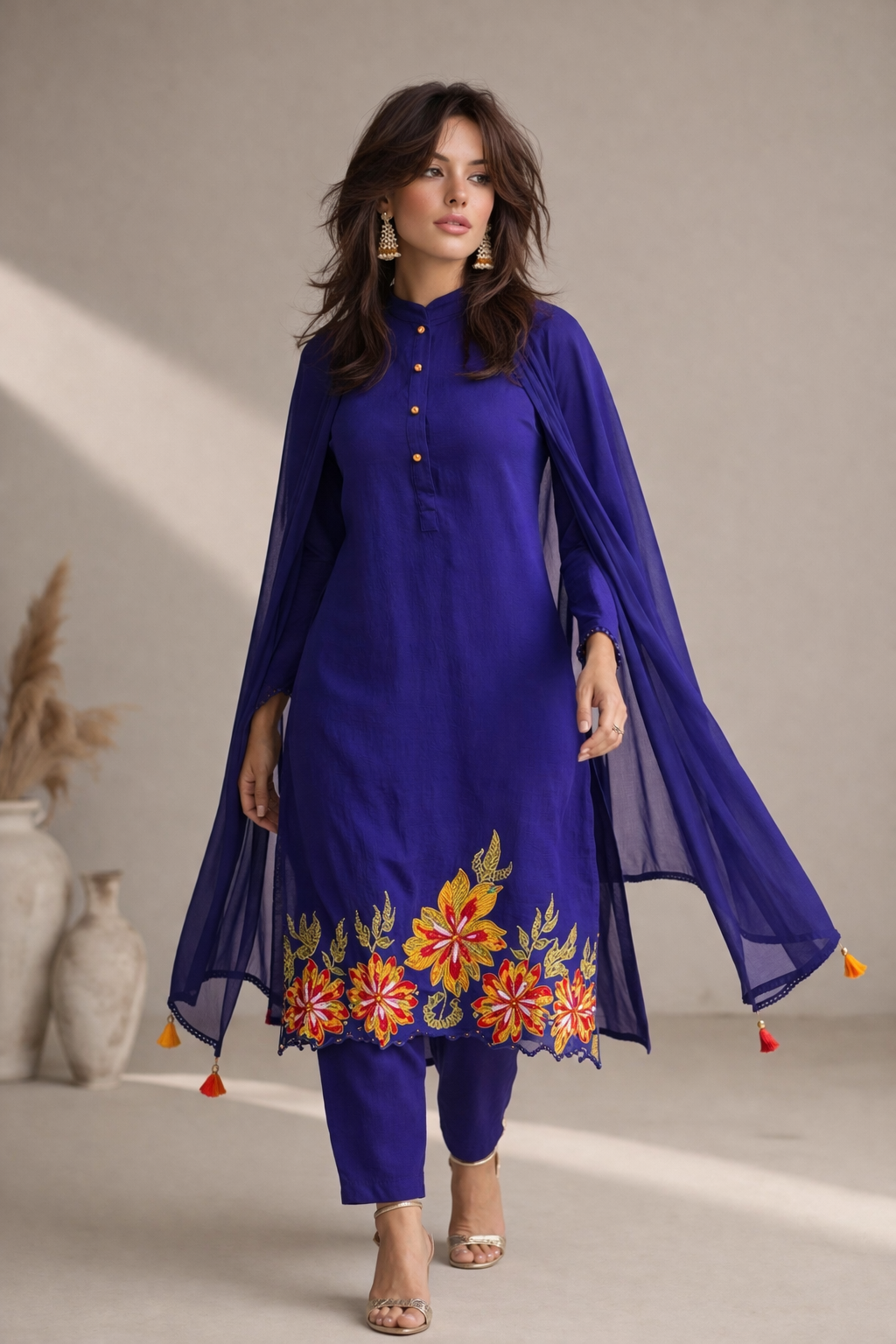 Sapphire Floral Suit Set