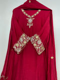Emerald & Ruby Affair Mul Chanderi Suit