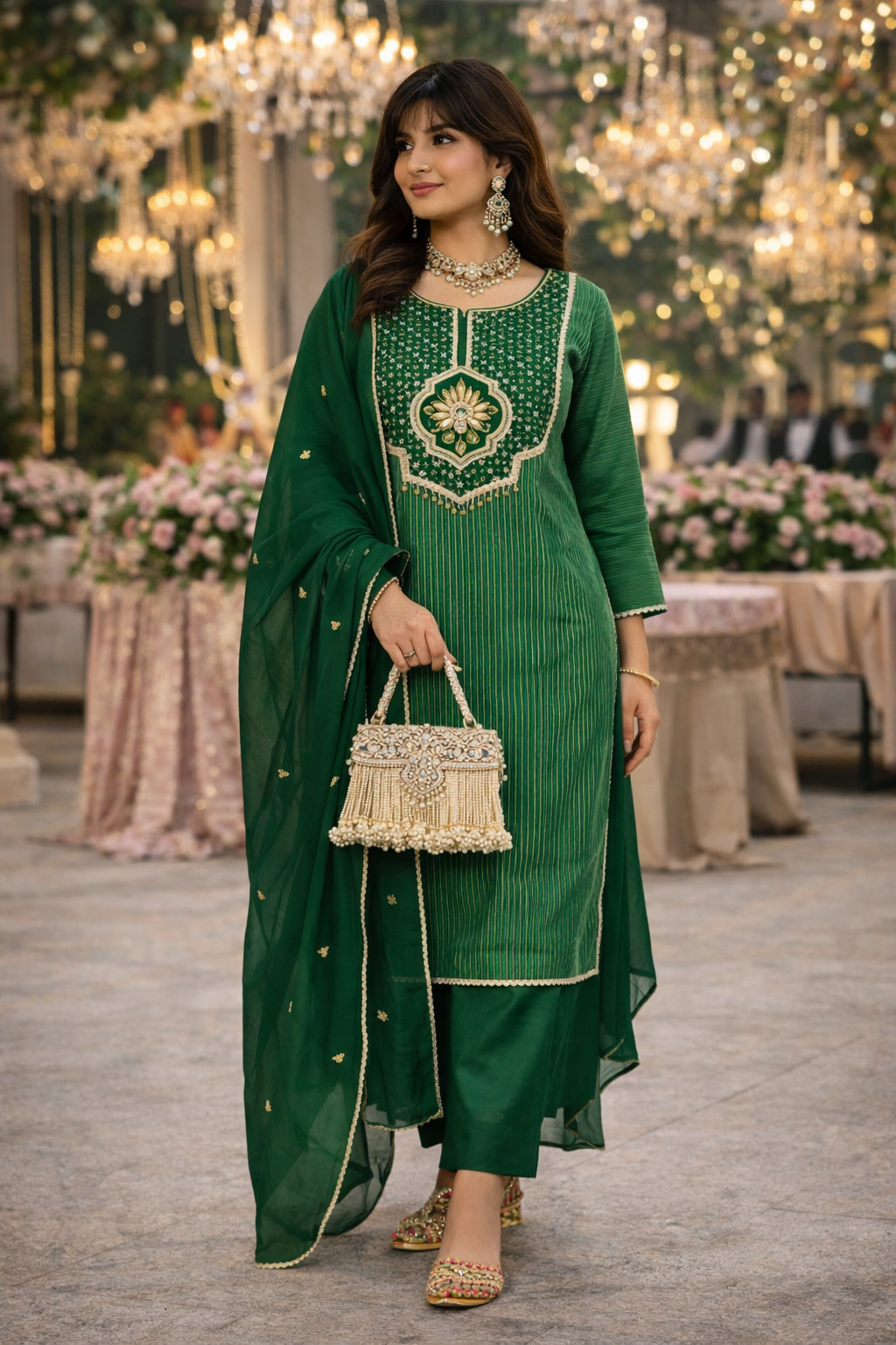 Mid night Shimmer Suit Set