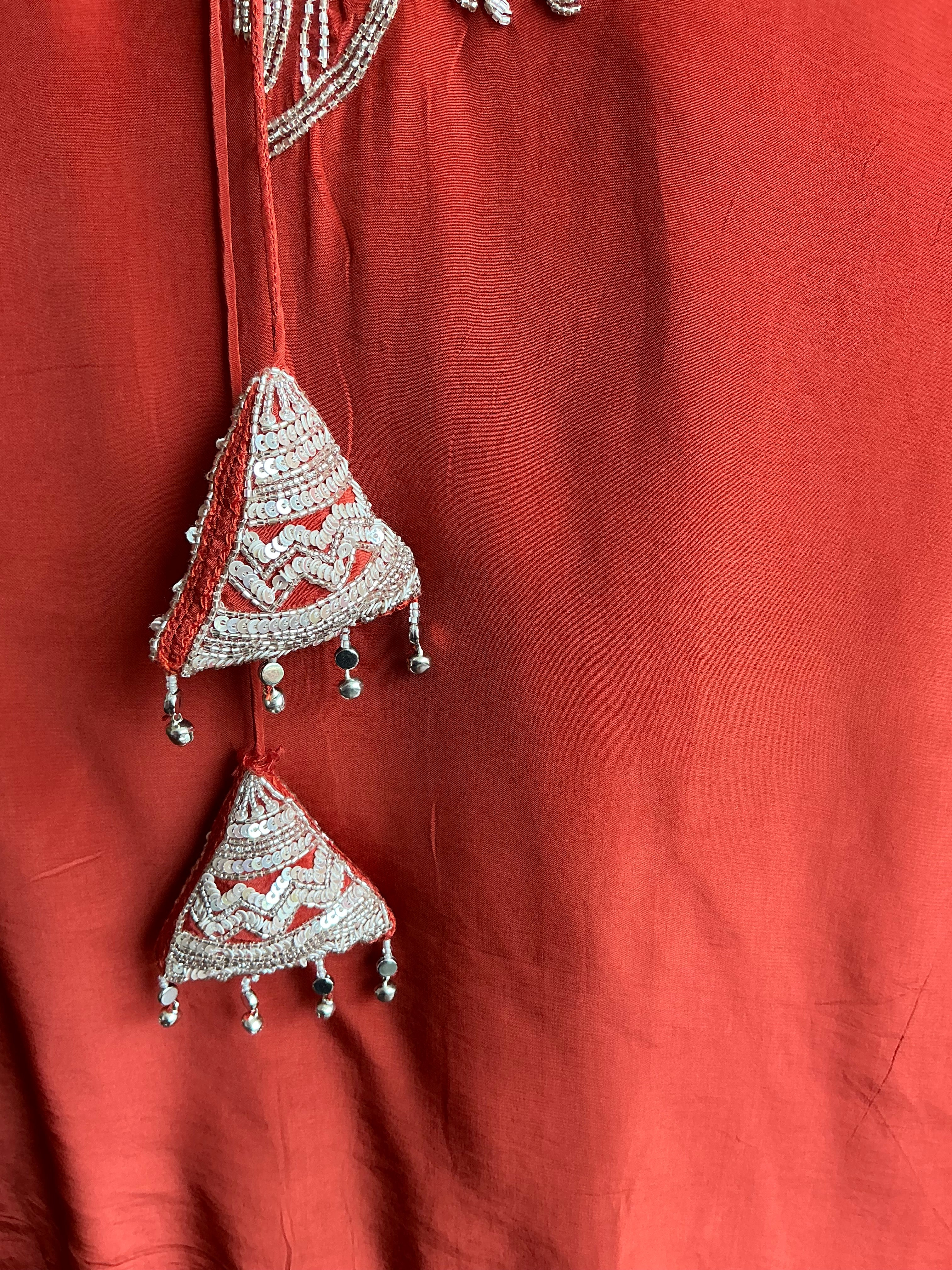 Crimson Red/Lavender Heirloom Farshi Salwar Suit Set