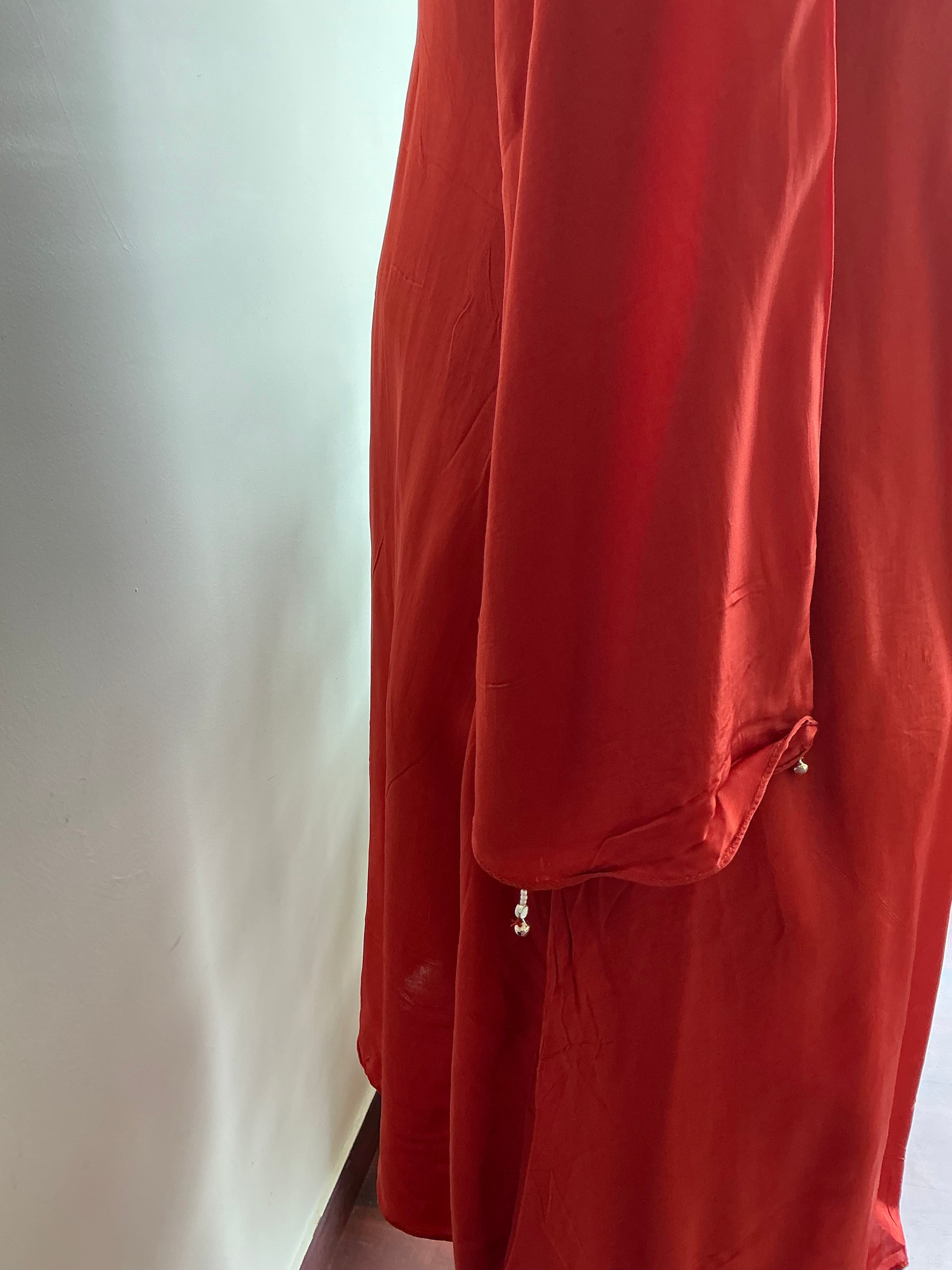 Crimson Red/Lavender Heirloom Farshi Salwar Suit Set