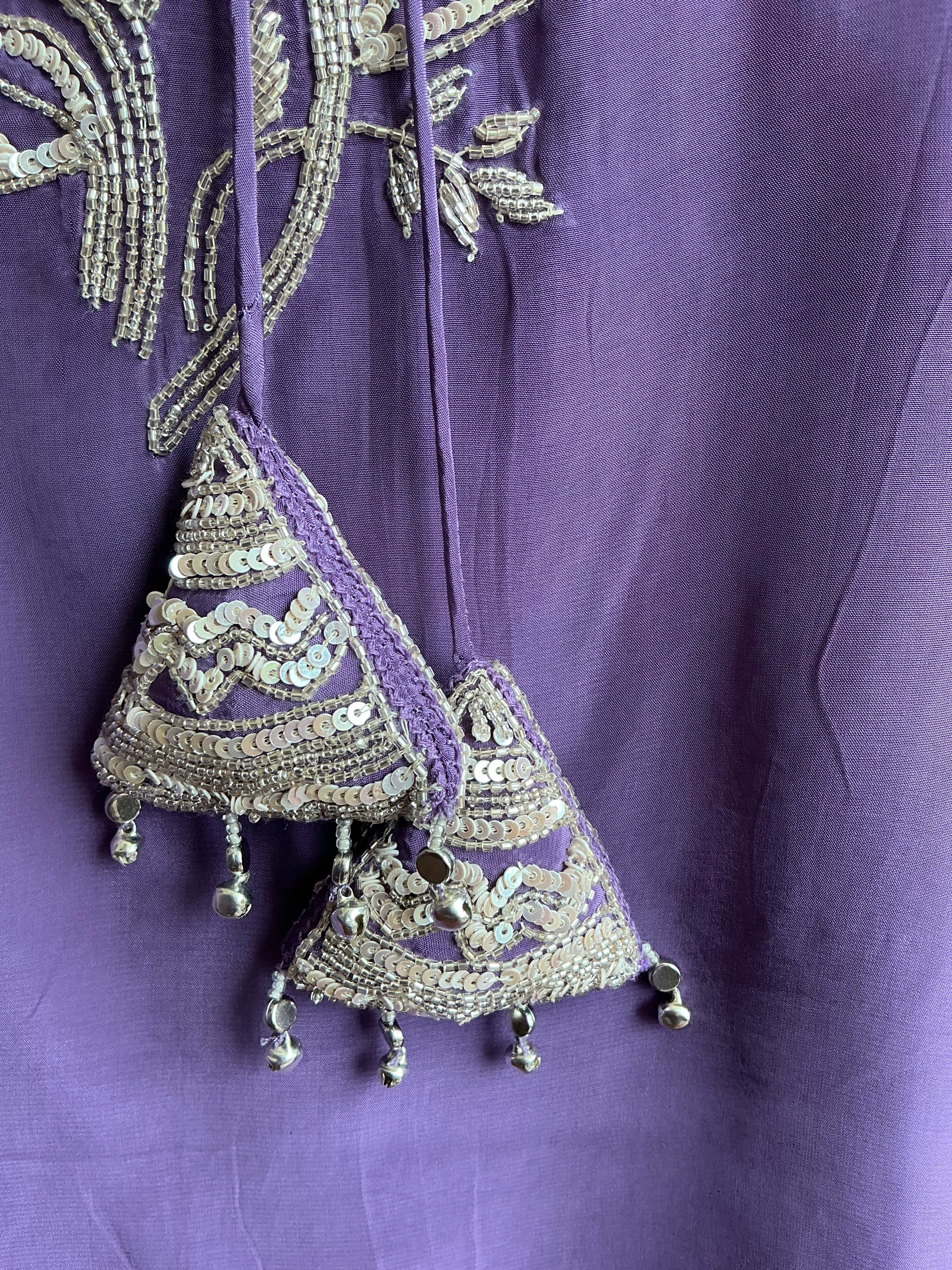 Crimson Red/Lavender Heirloom Farshi Salwar Suit Set