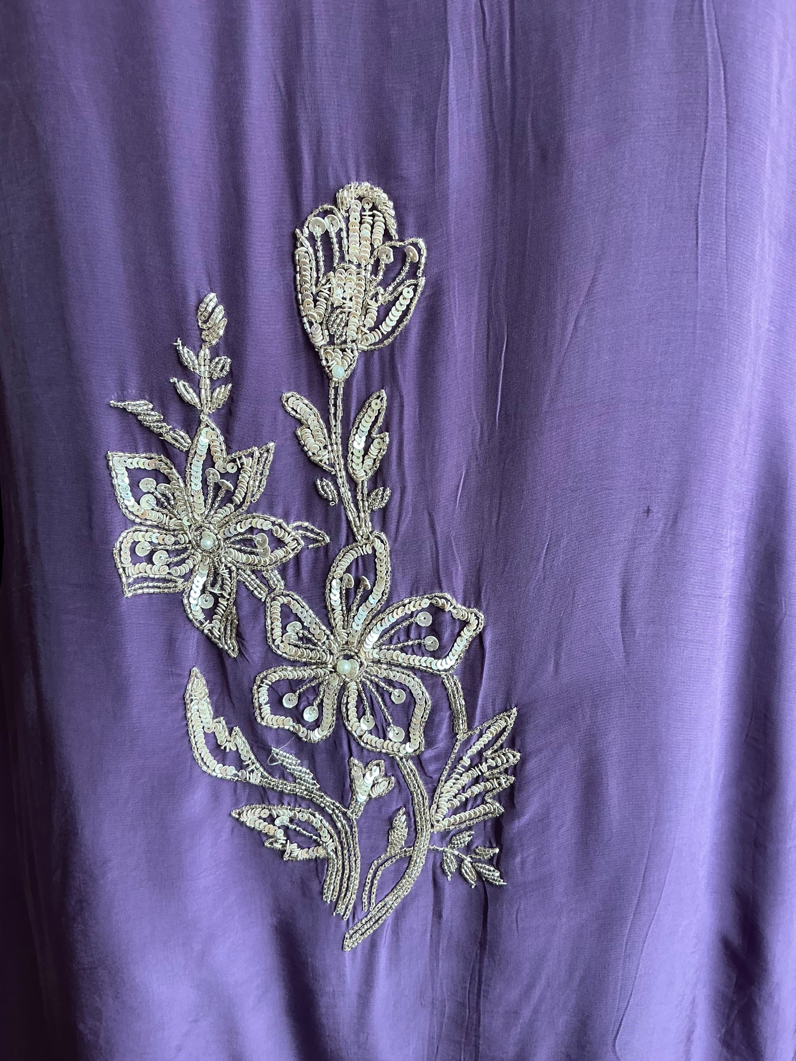 Crimson Red/Lavender Heirloom Farshi Salwar Suit Set