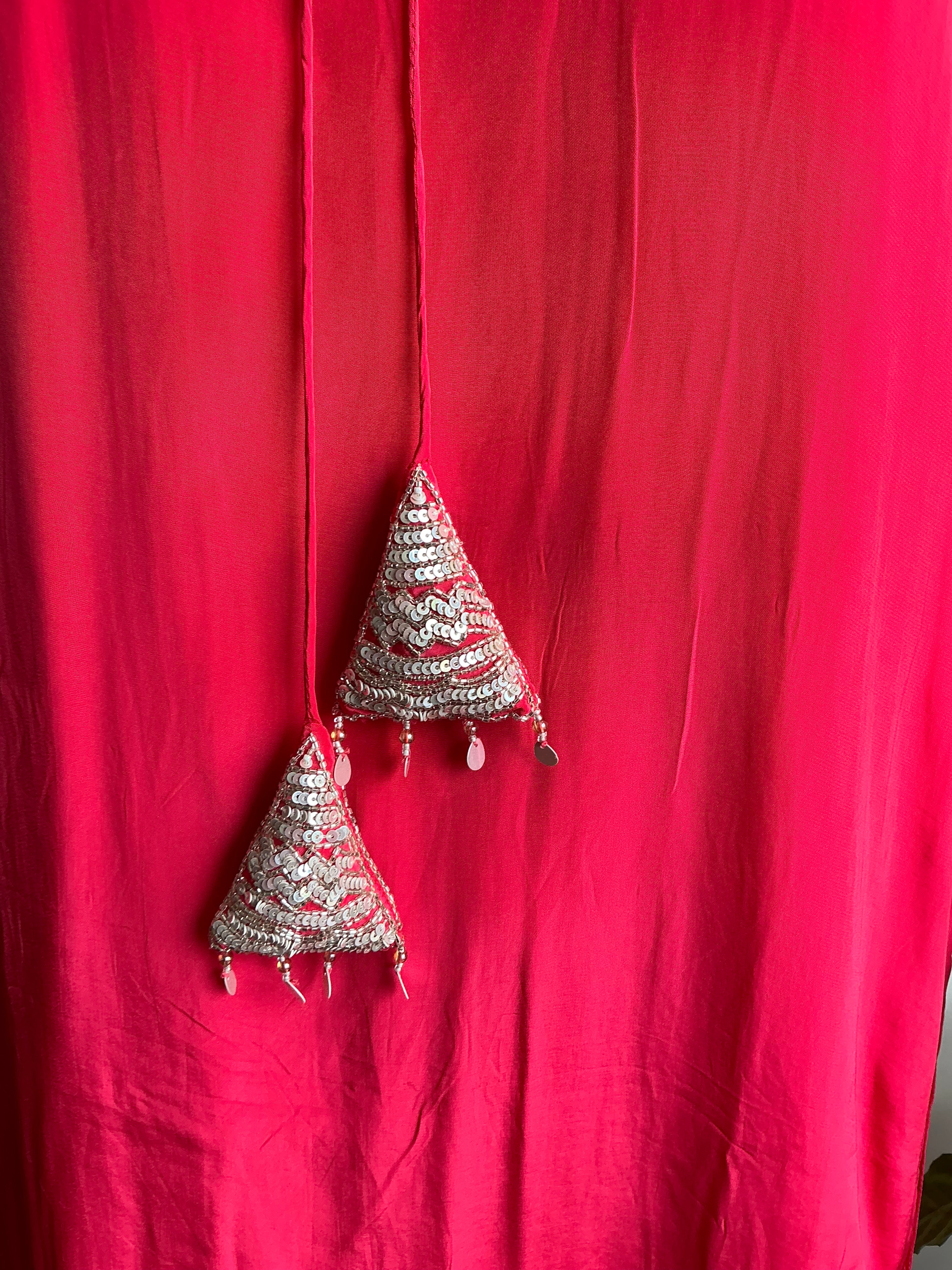 Scarlet Pink / Amber Yellow Farshi Salwar Set