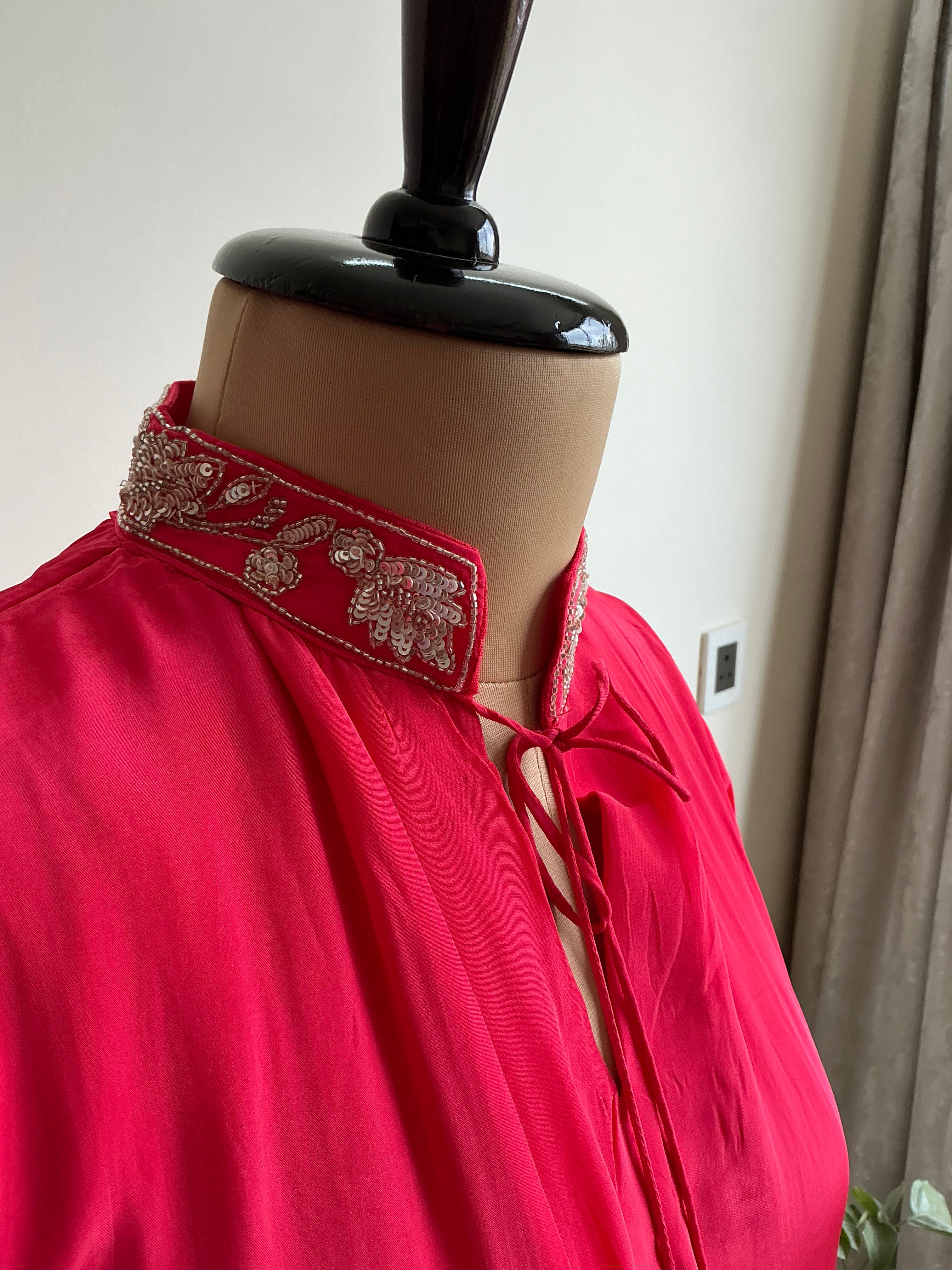 Scarlet Pink / Amber Yellow Farshi Salwar Set