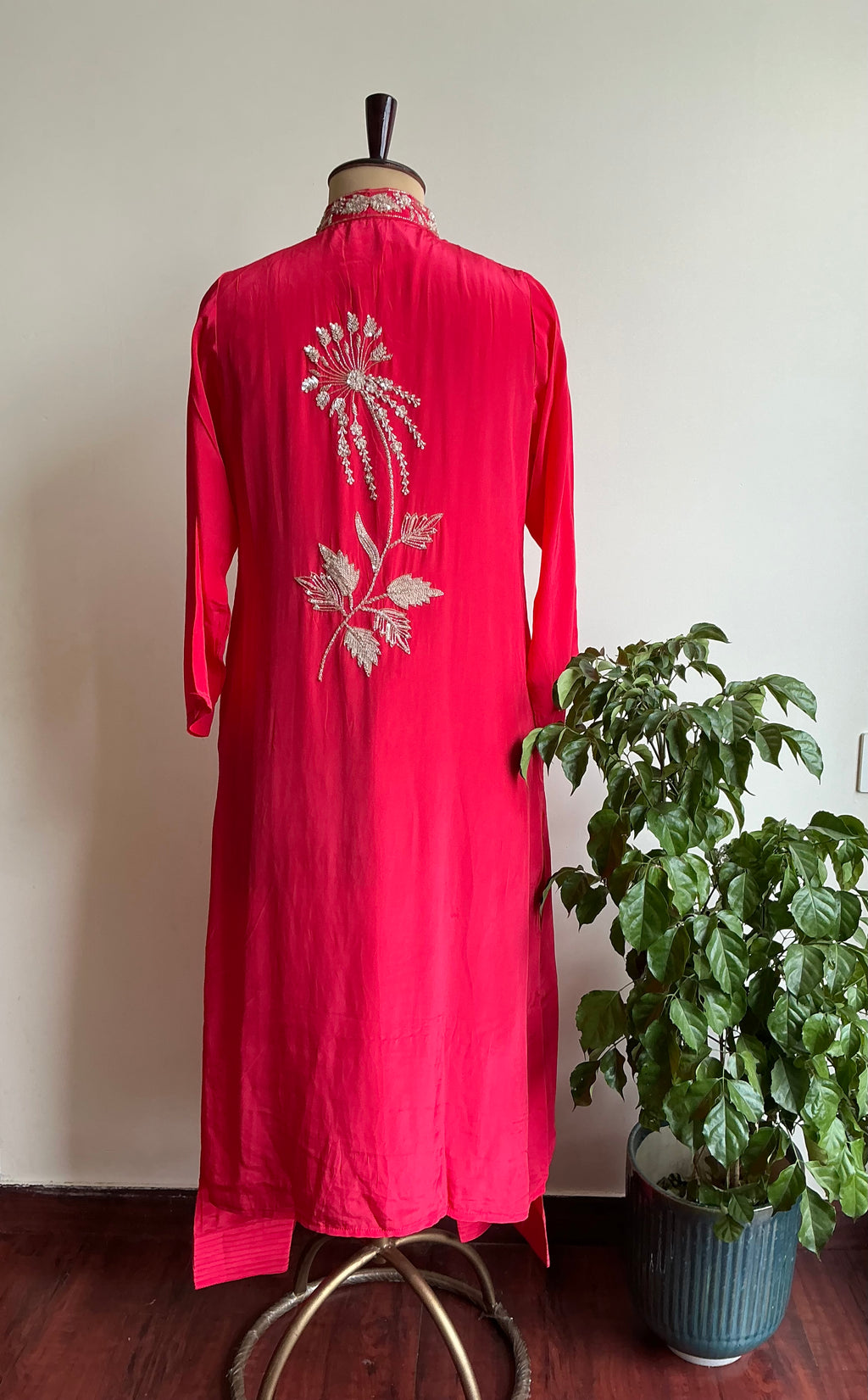 Scarlet Pink / Amber Yellow Farshi Salwar Set